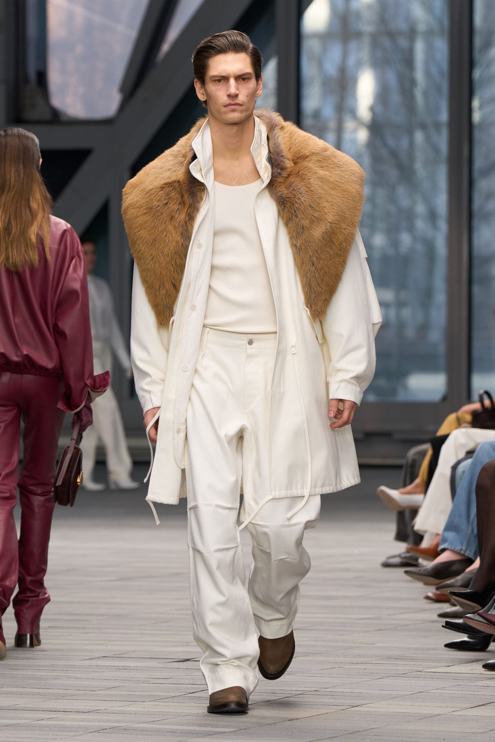 brown fur fitted vest