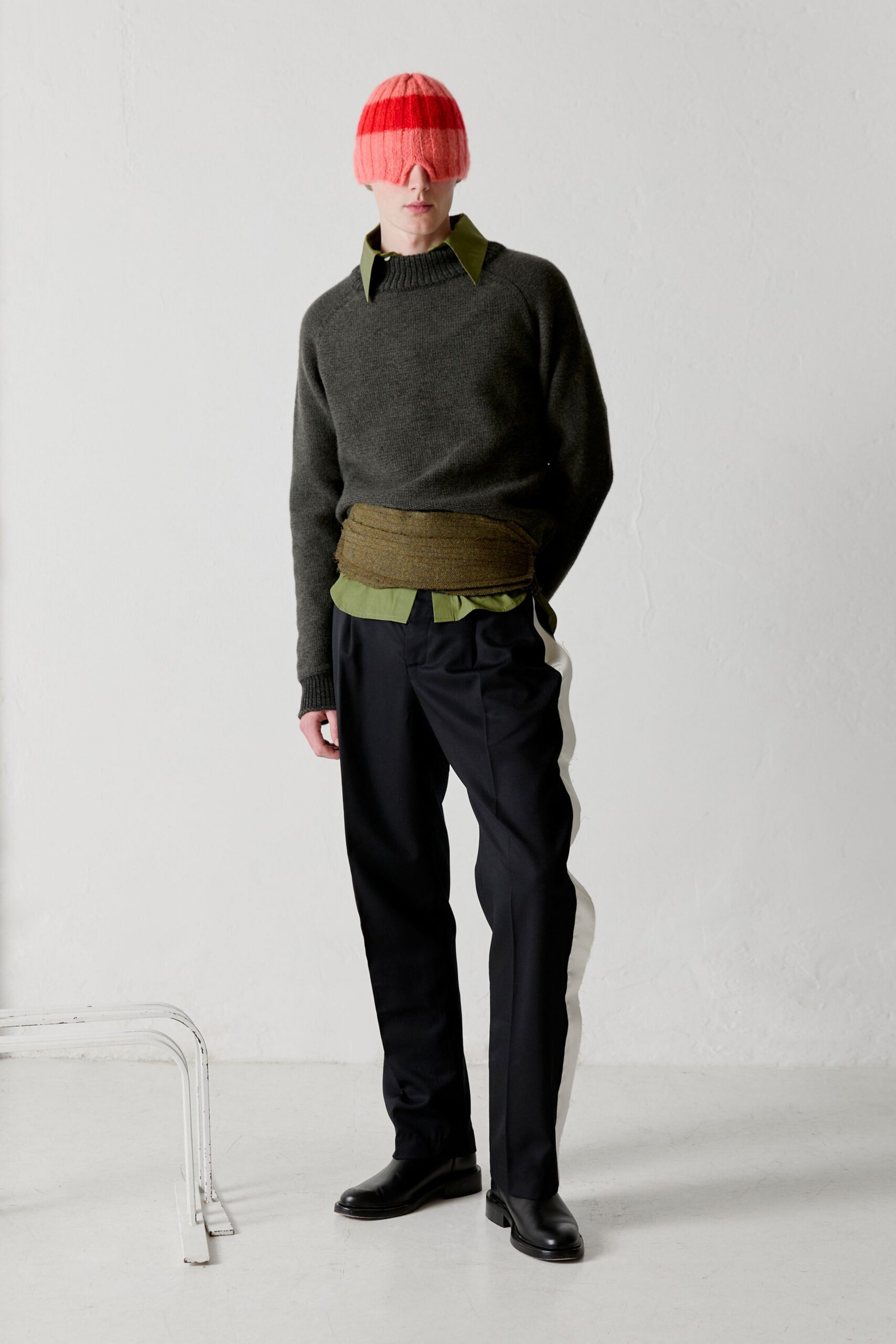 gray wool relaxed sweater