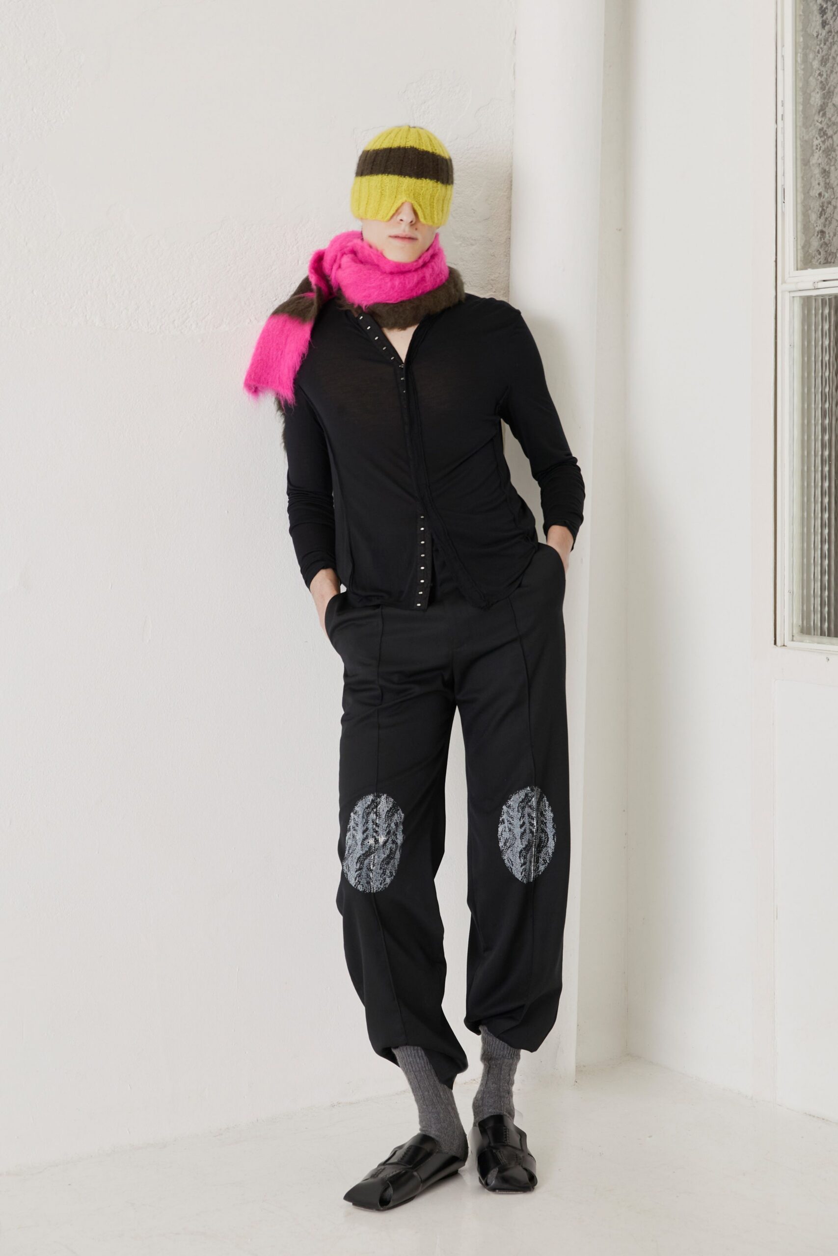 pink wool scarf