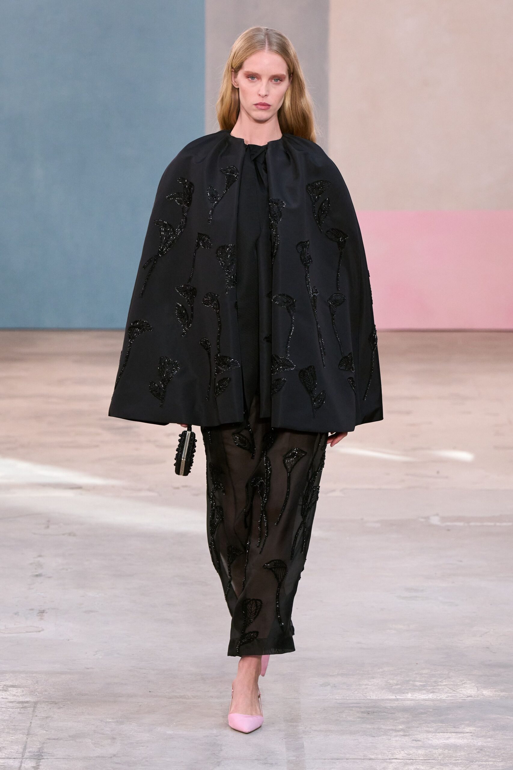 black silk fitted sheer pants