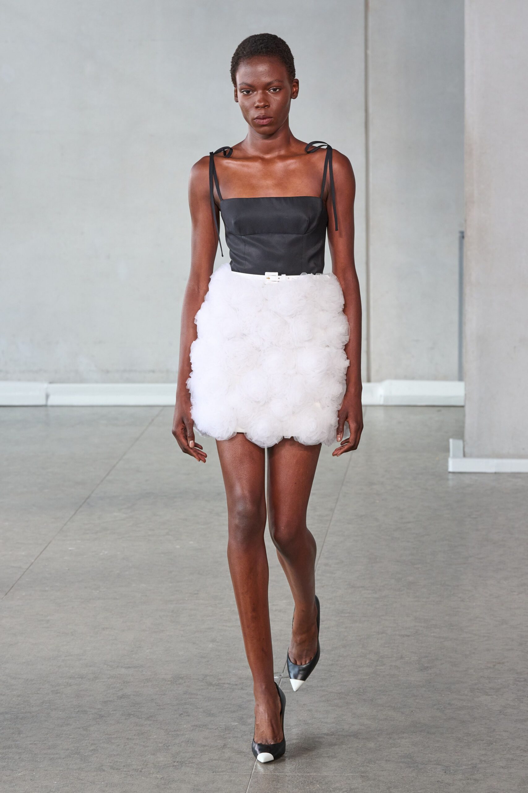 black silk sleeveless square-neck fitted pleated layered dress