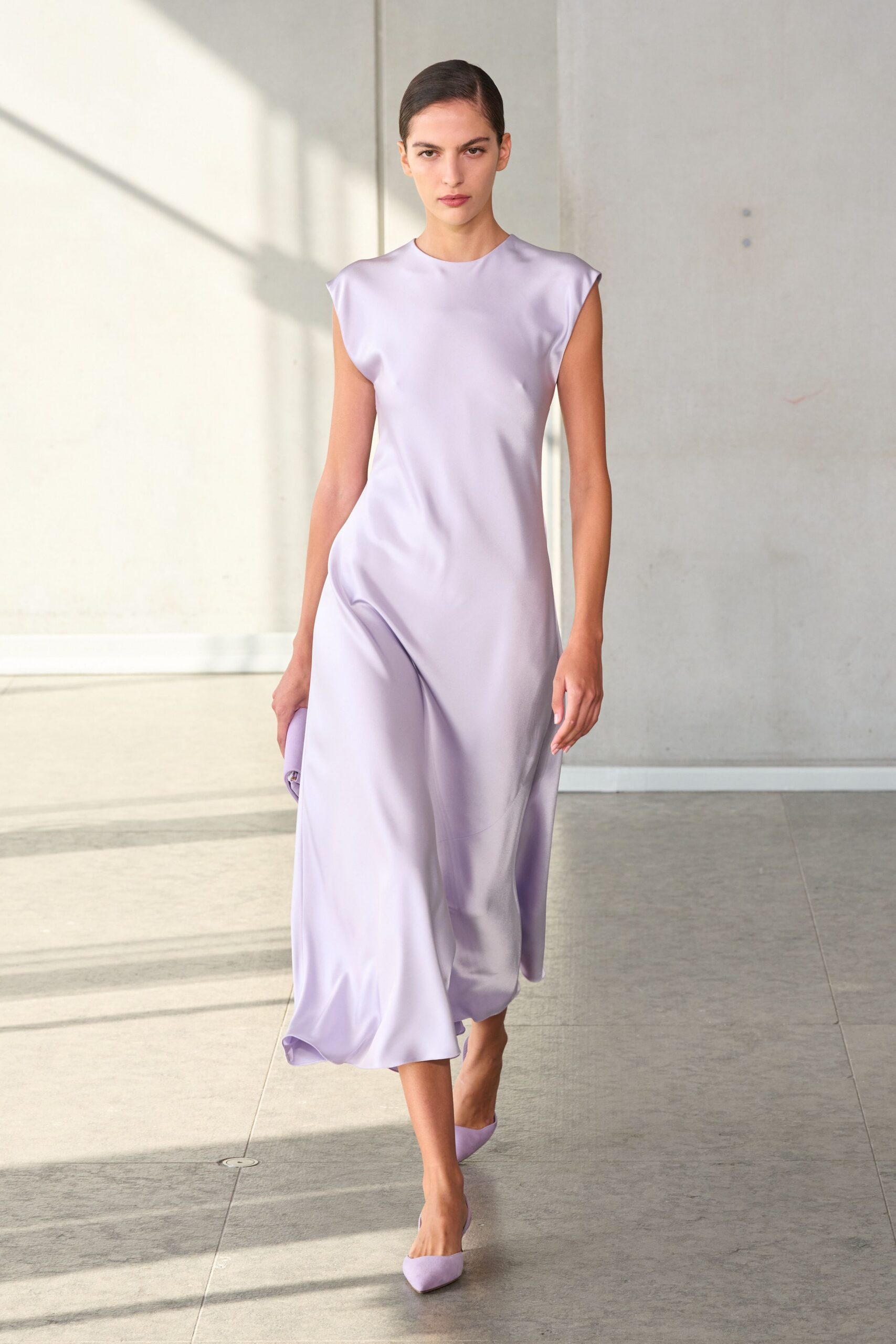 purple satin fitted shoes