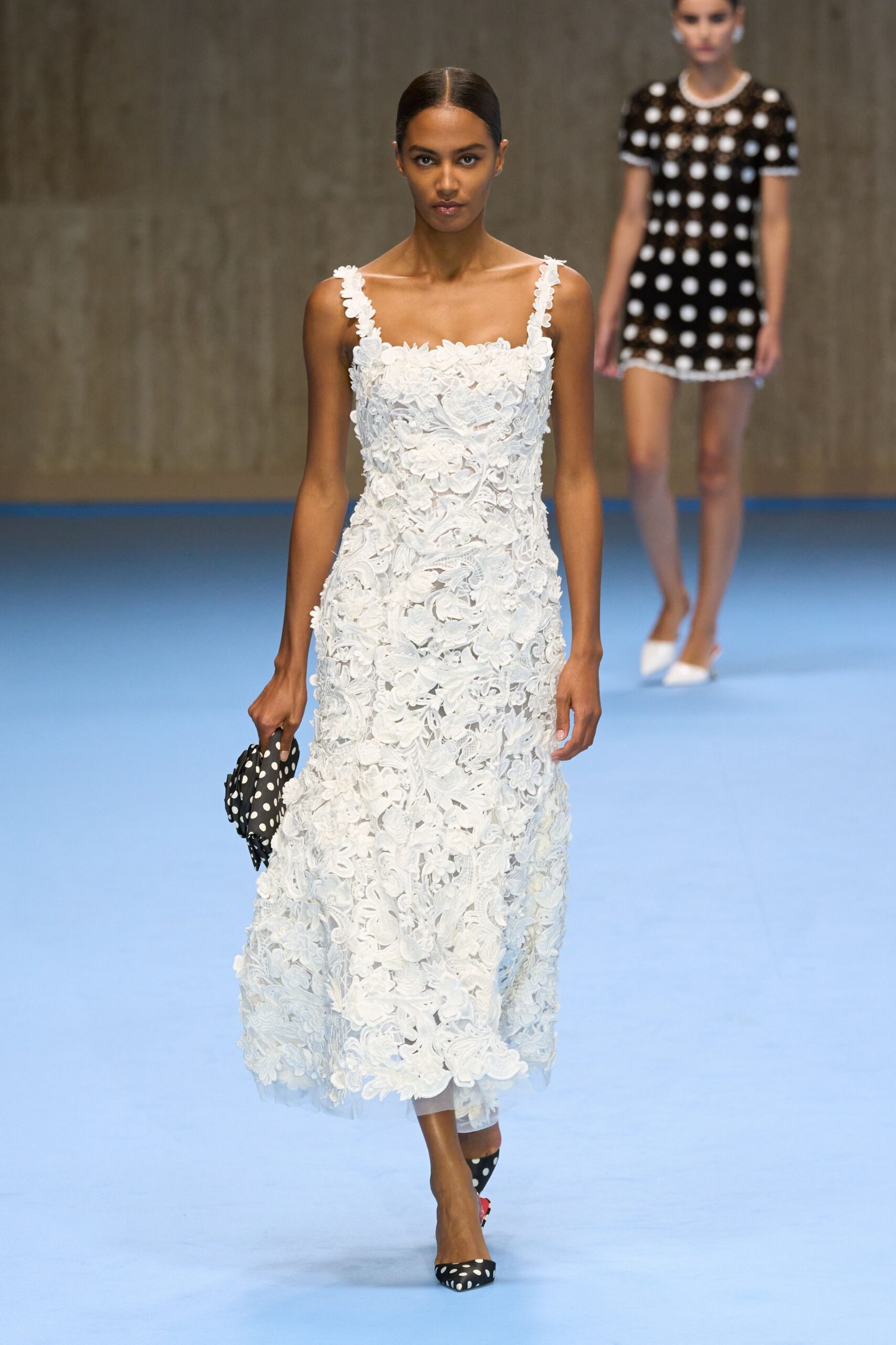 white lace sleeveless square-neck fitted embroidered midi dress