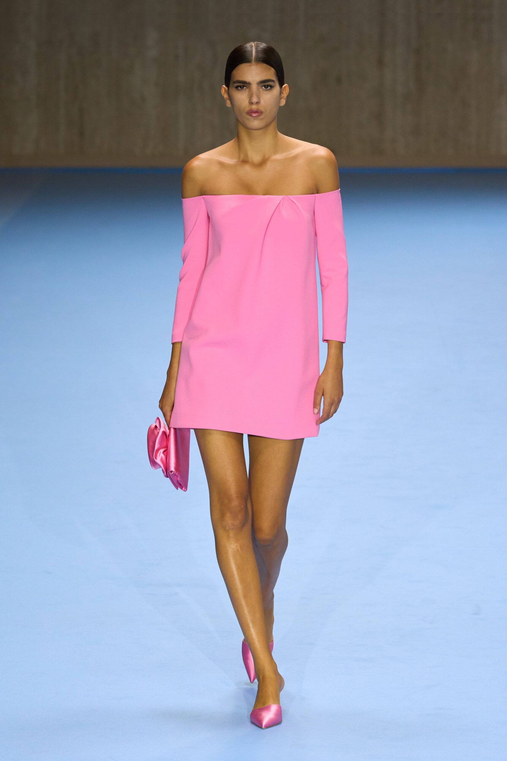 pink satin clutch