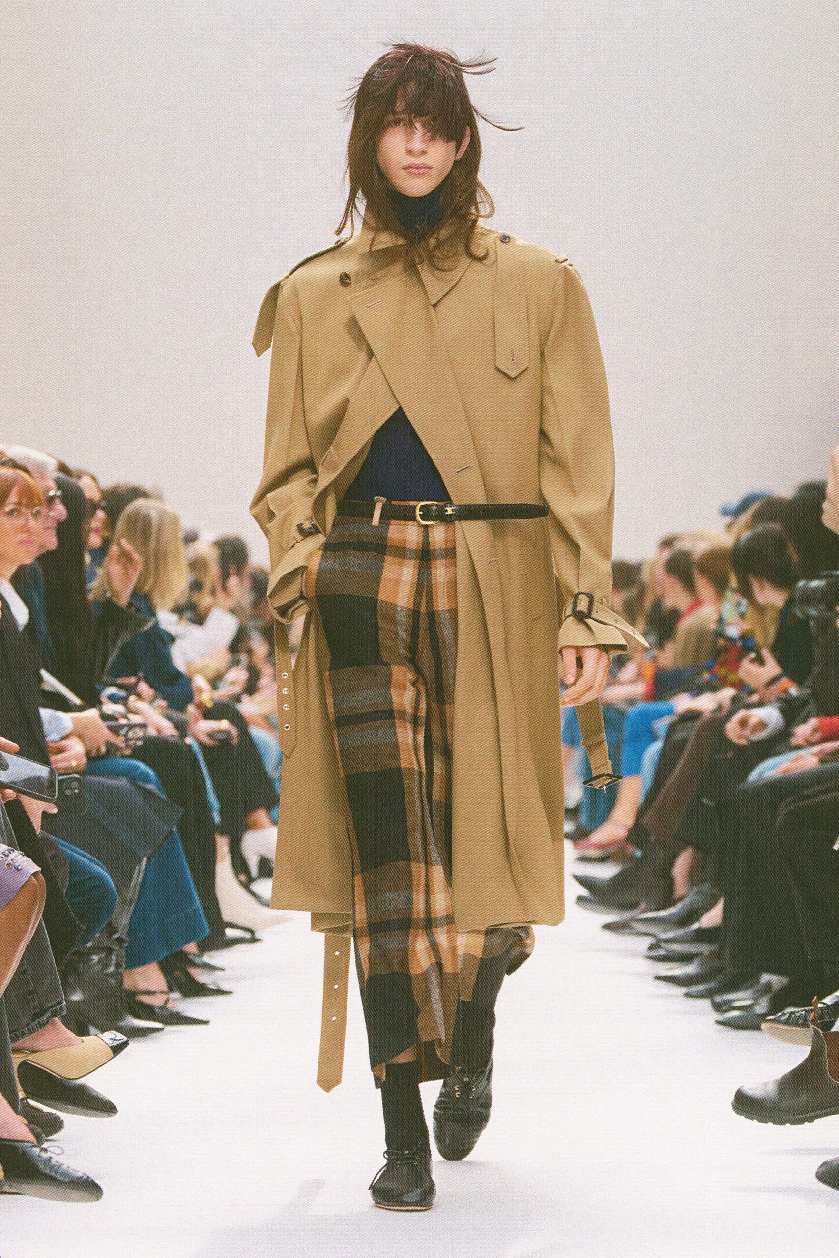 brown wool tailored checked pants