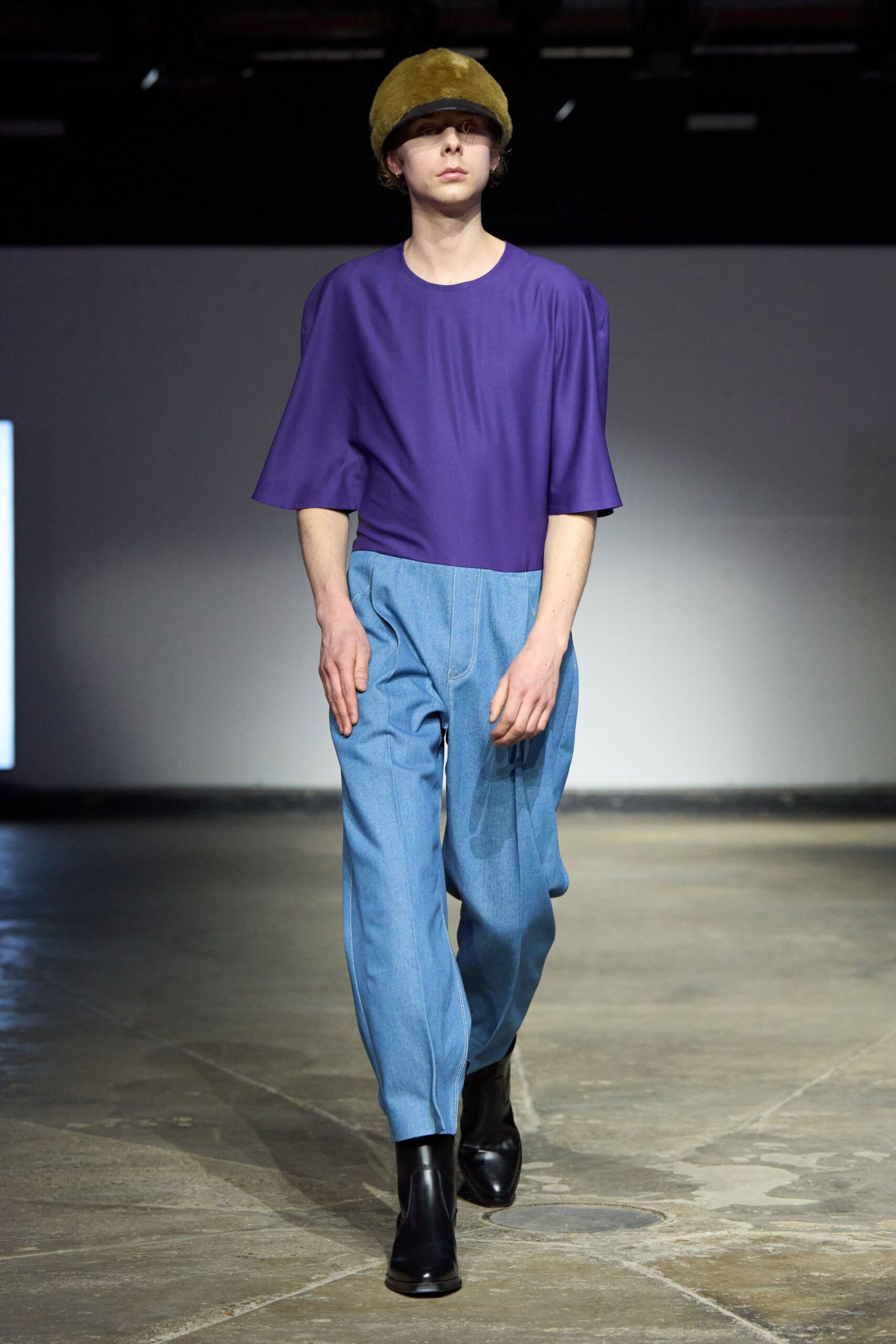 purple cotton short-sleeve relaxed top