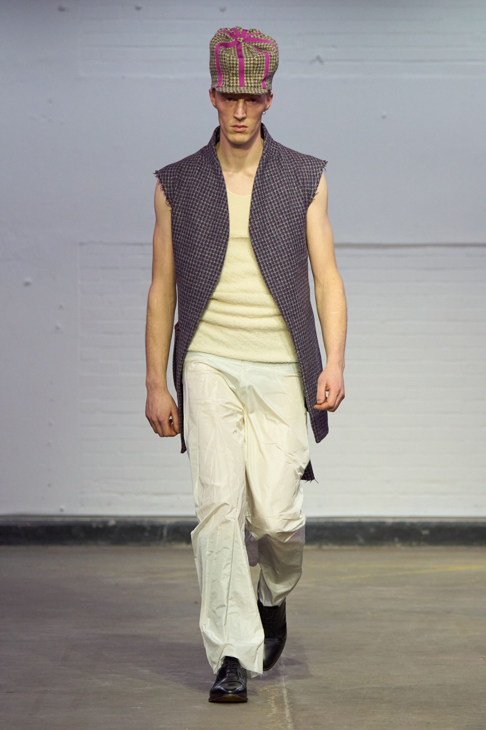 purple cotton sleeveless relaxed layered vest