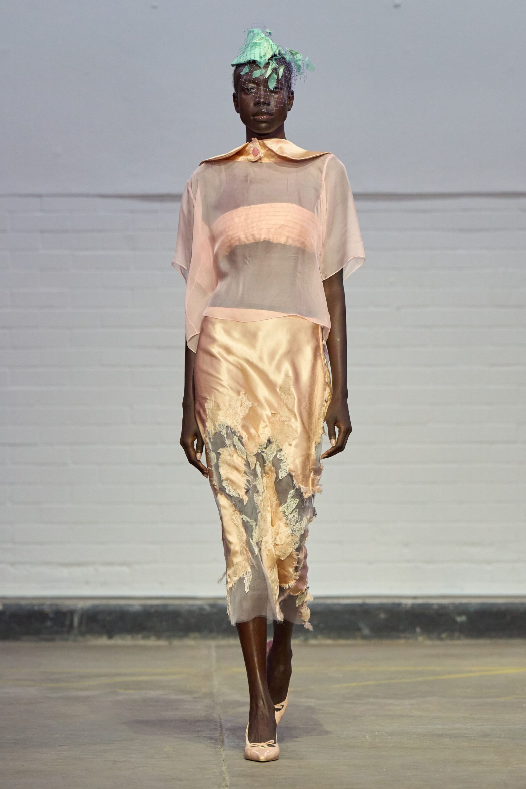 pink silk sleeveless collared relaxed sheer flowing top