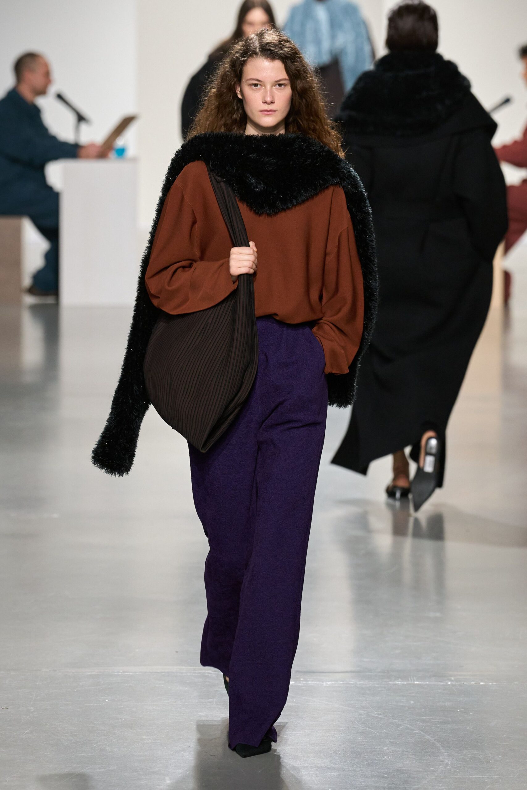 purple cotton relaxed wide-leg pants