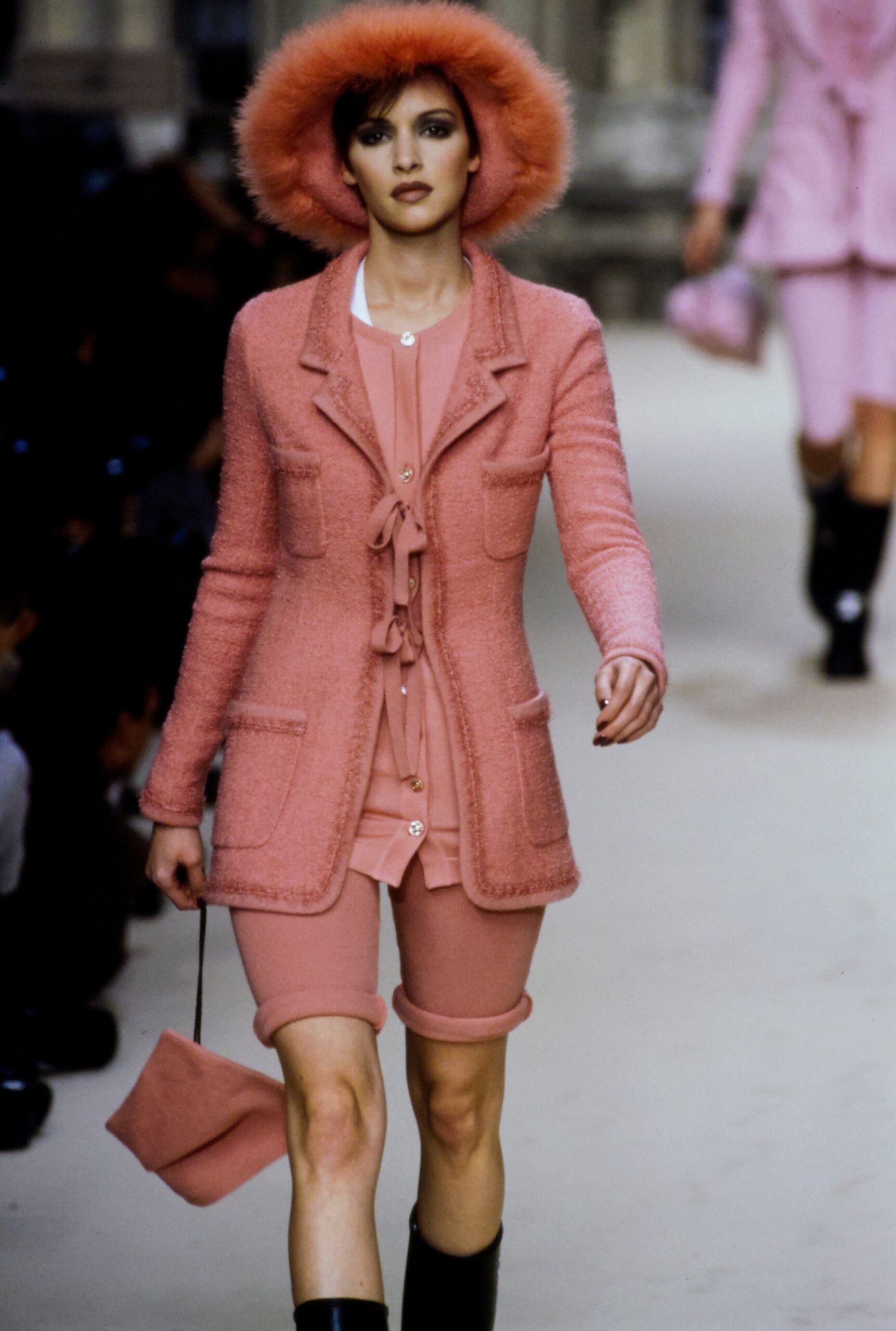 pink blazer and shorts outfit