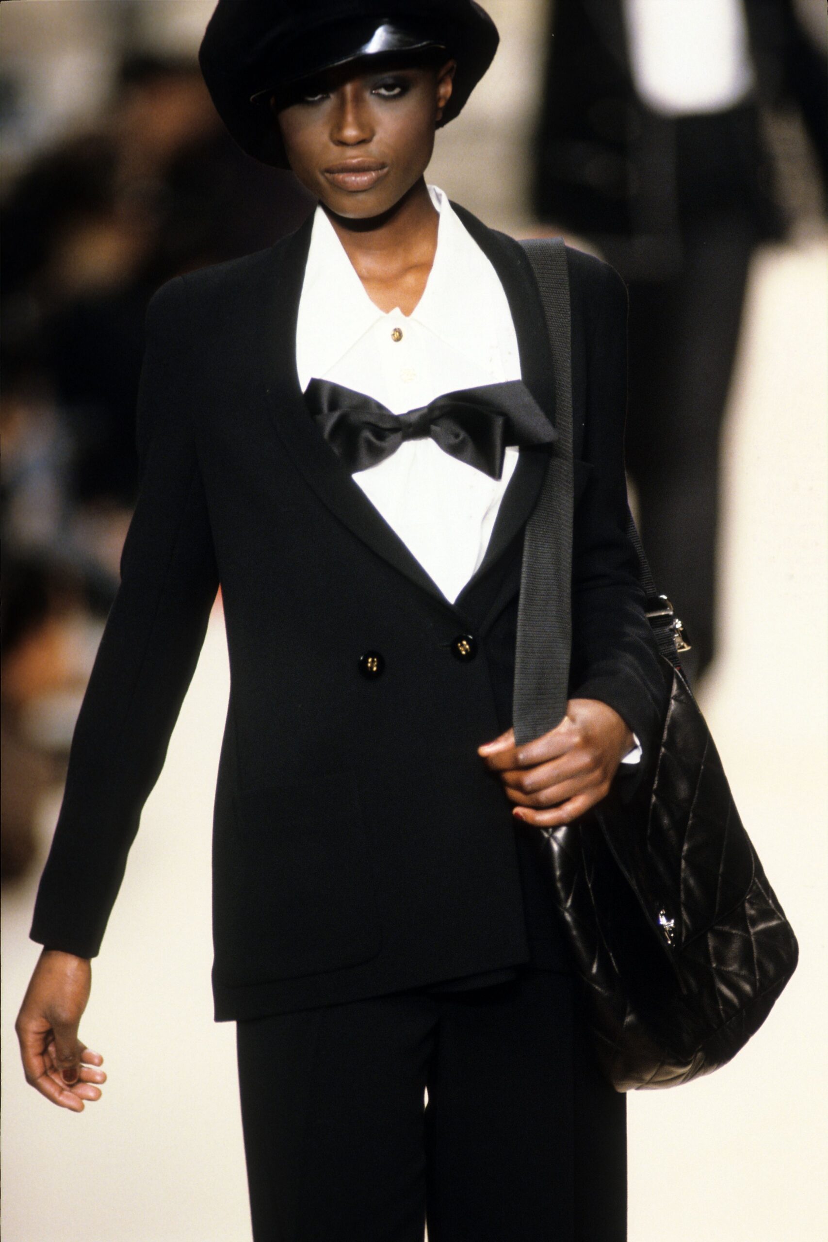 black tailored blazer with white shirt