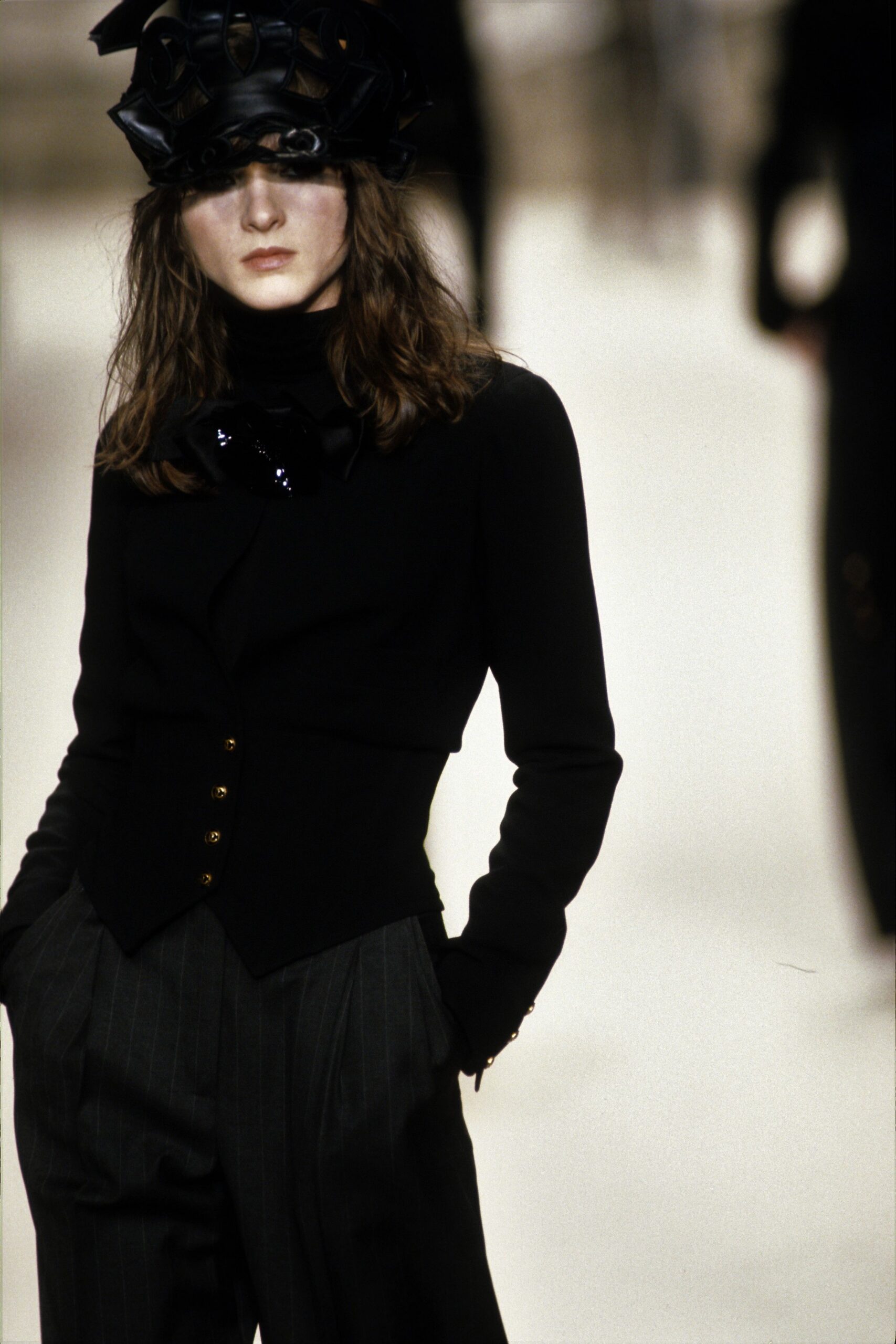 black fitted blazer and pants