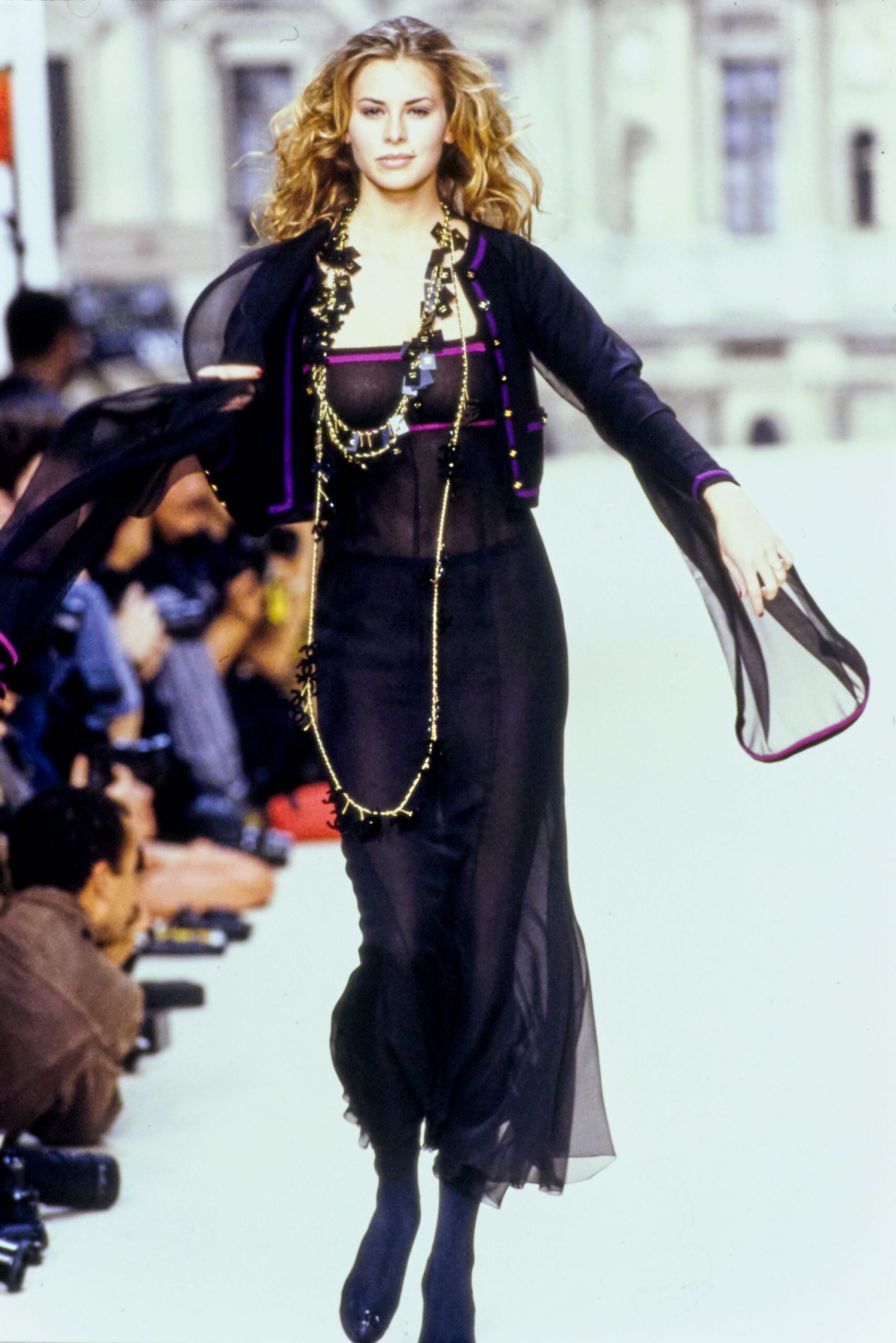 black silk layered dress with jacket