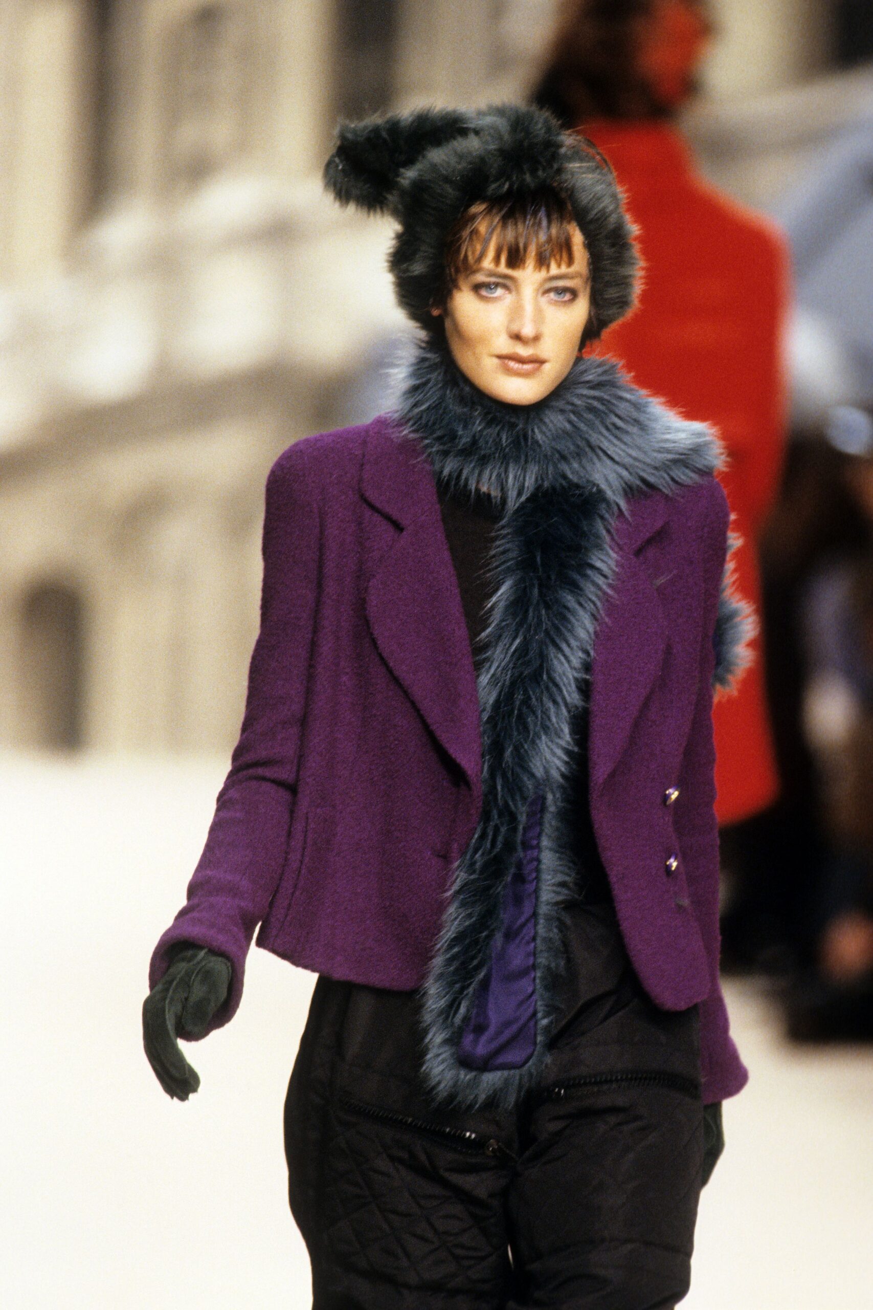 purple wool fitted jacket