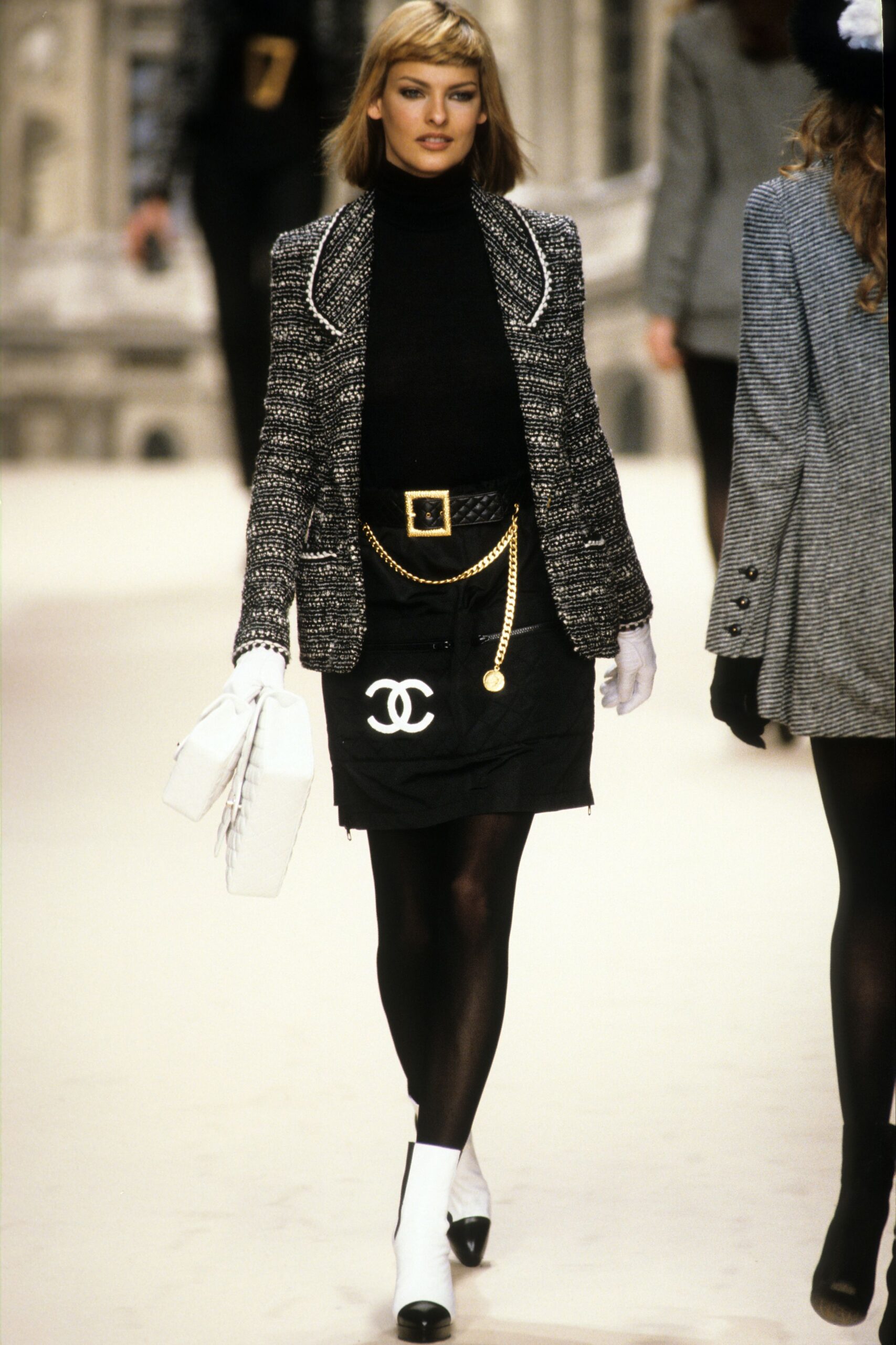 black and white tailored blazer