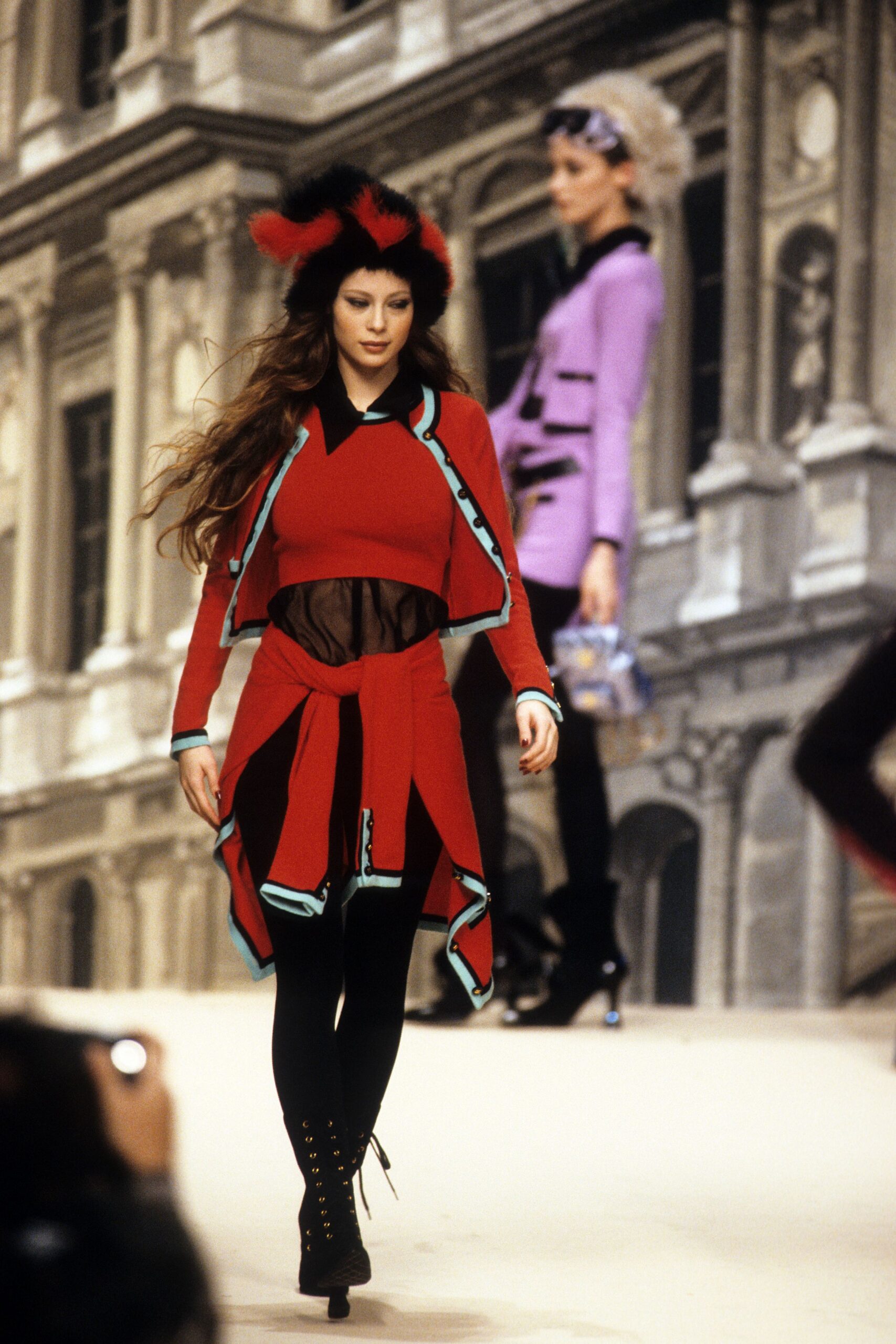 red fitted mini dress with leggings
