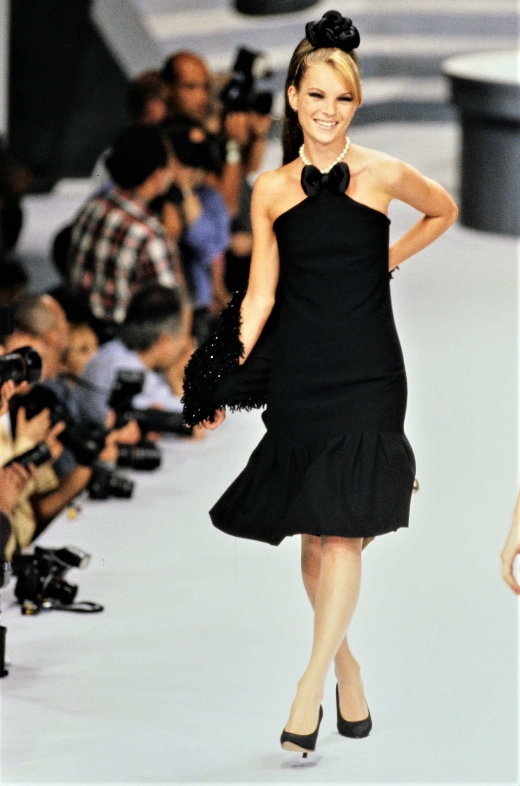 black fitted mini dress