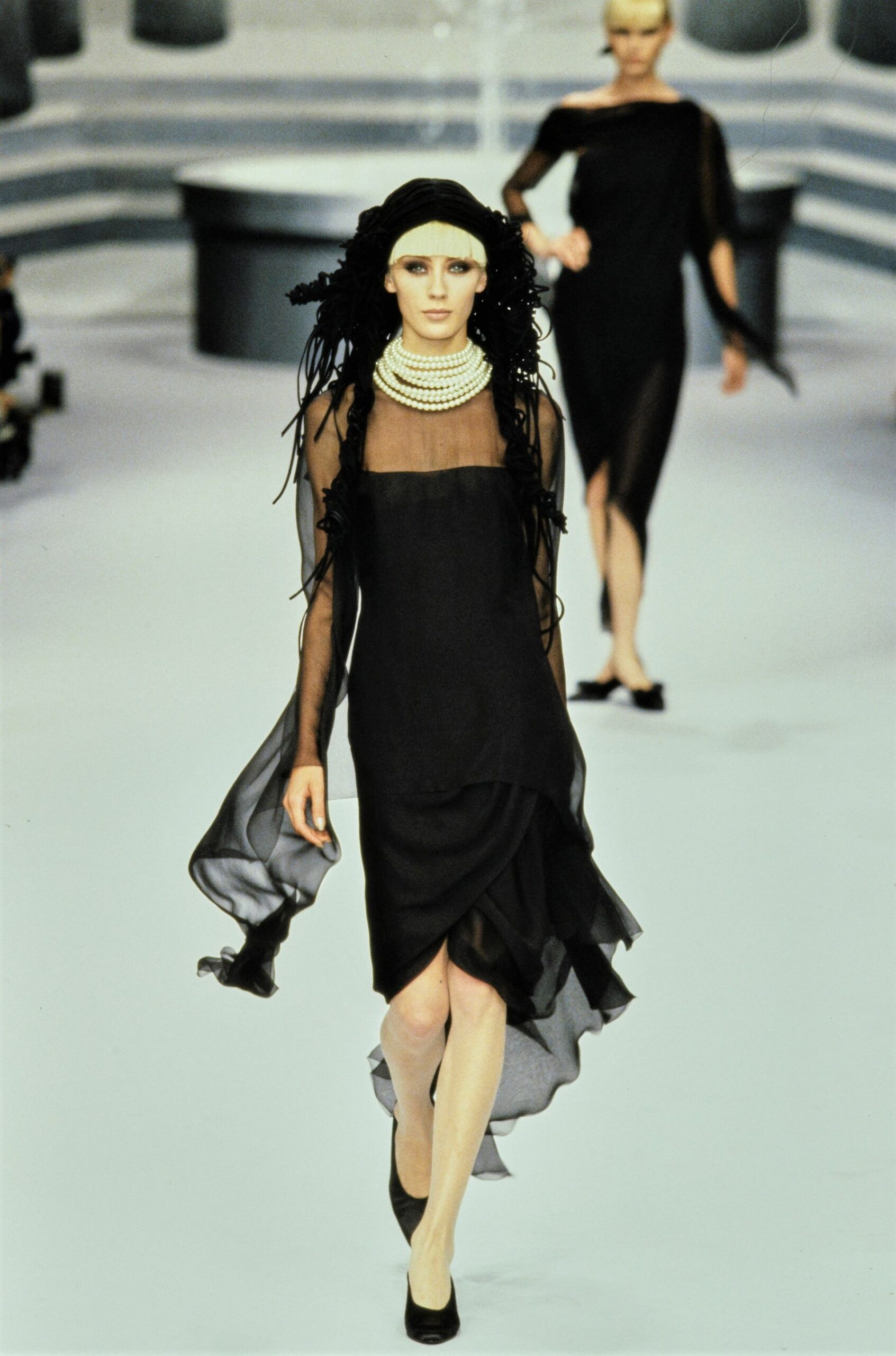 black flowing midi dresses