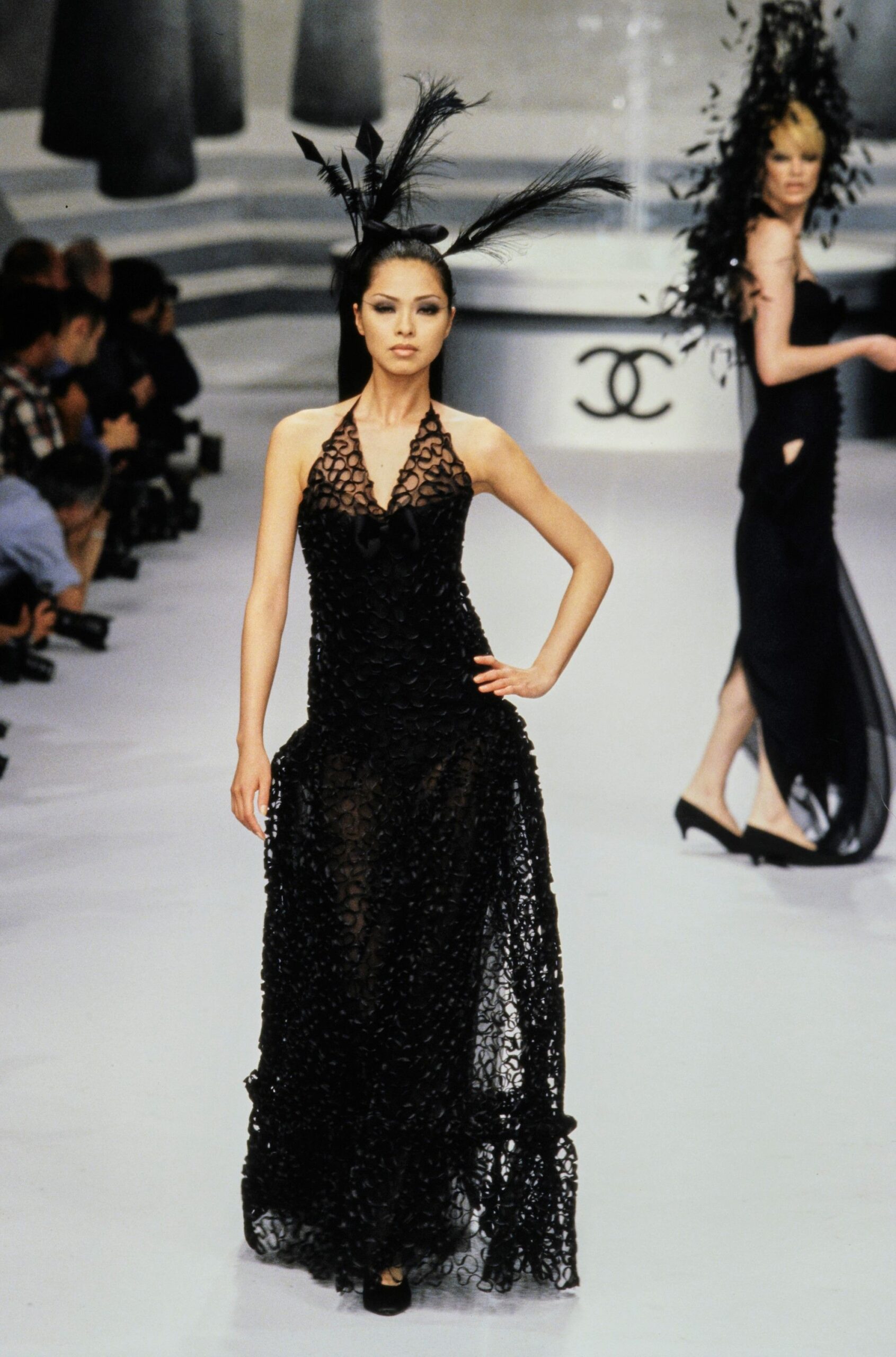 black lace and silk gowns