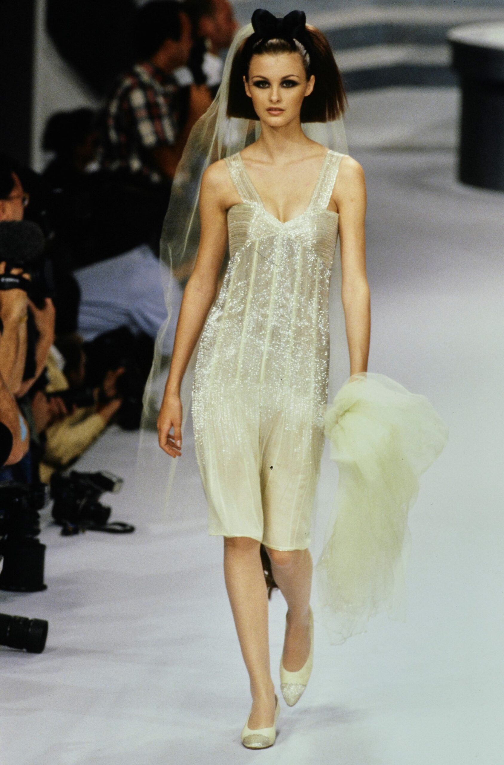 ivory sequined mini dress