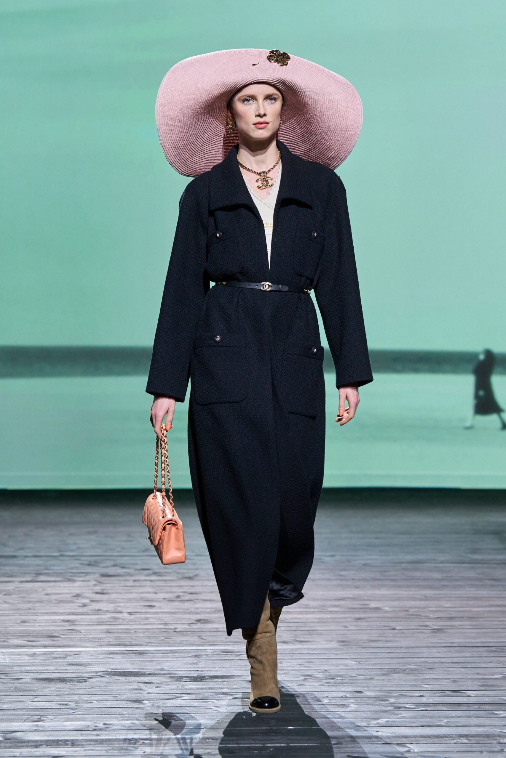 black wool relaxed coat