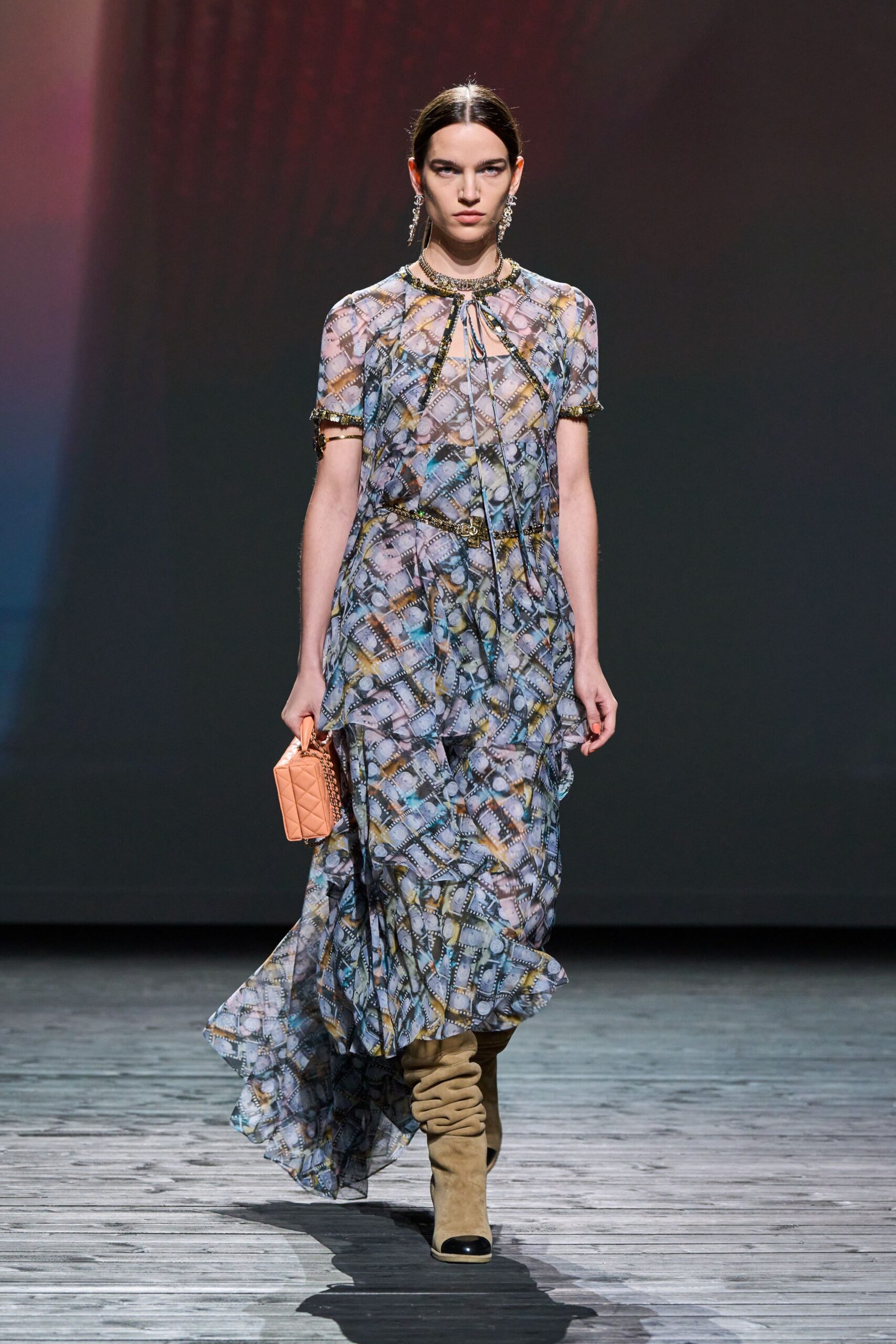 multi-colored relaxed midi dress