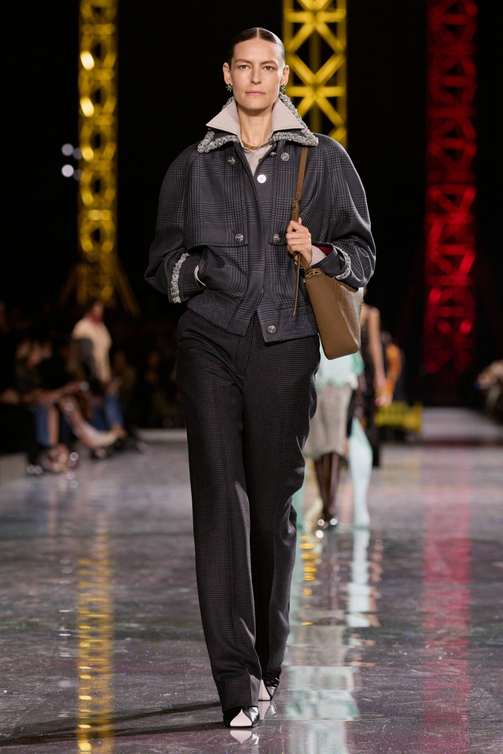black cotton long-sleeve collared structured buttoned jacket