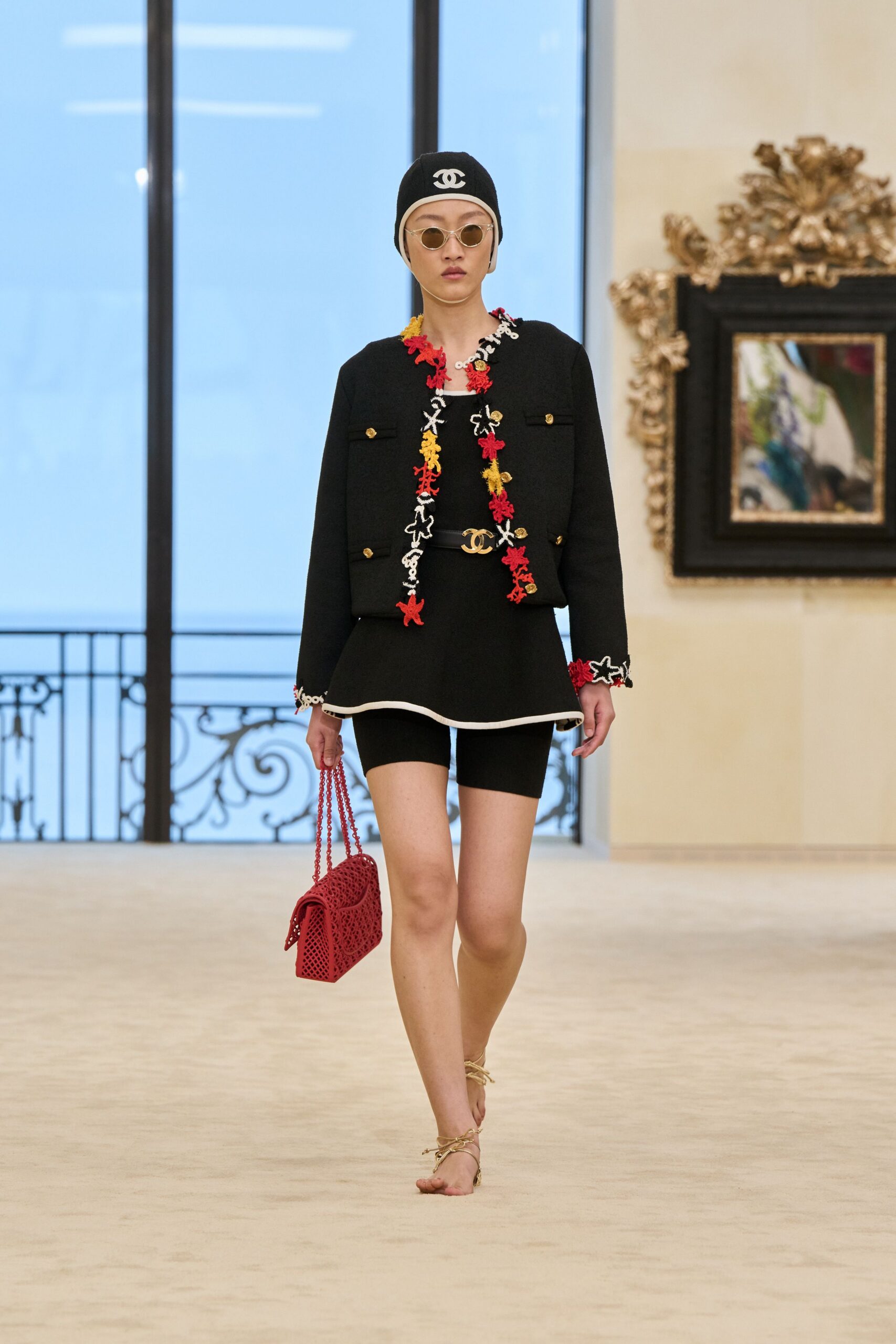 black fitted jacket with shorts