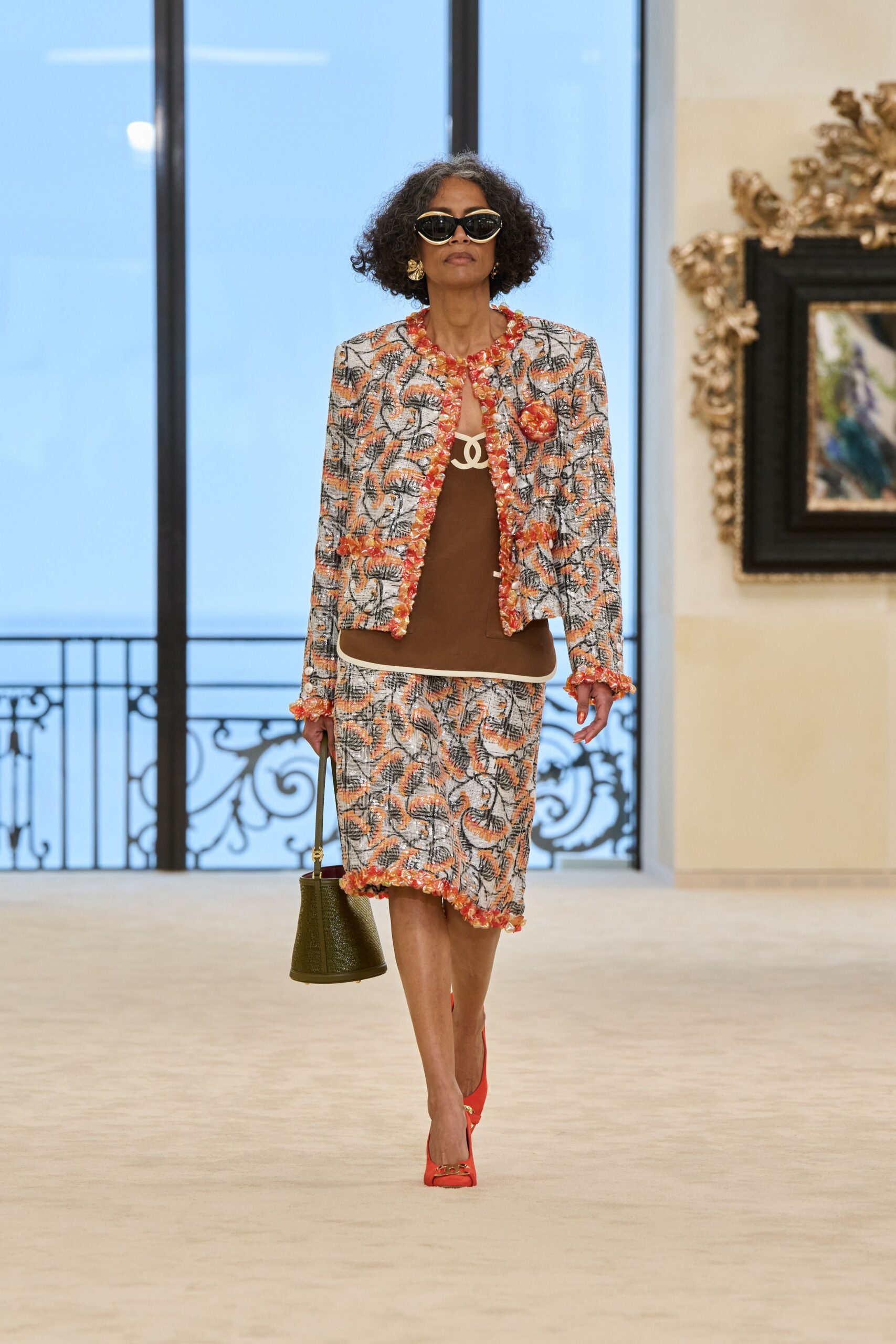 multi cotton long-sleeve collared tailored buttoned fringed jacket