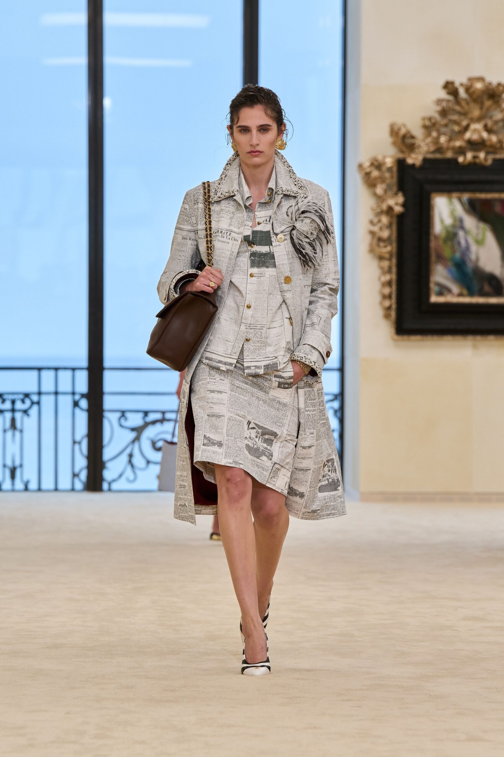 gray cotton sleeveless v-neck fitted printed mini dress