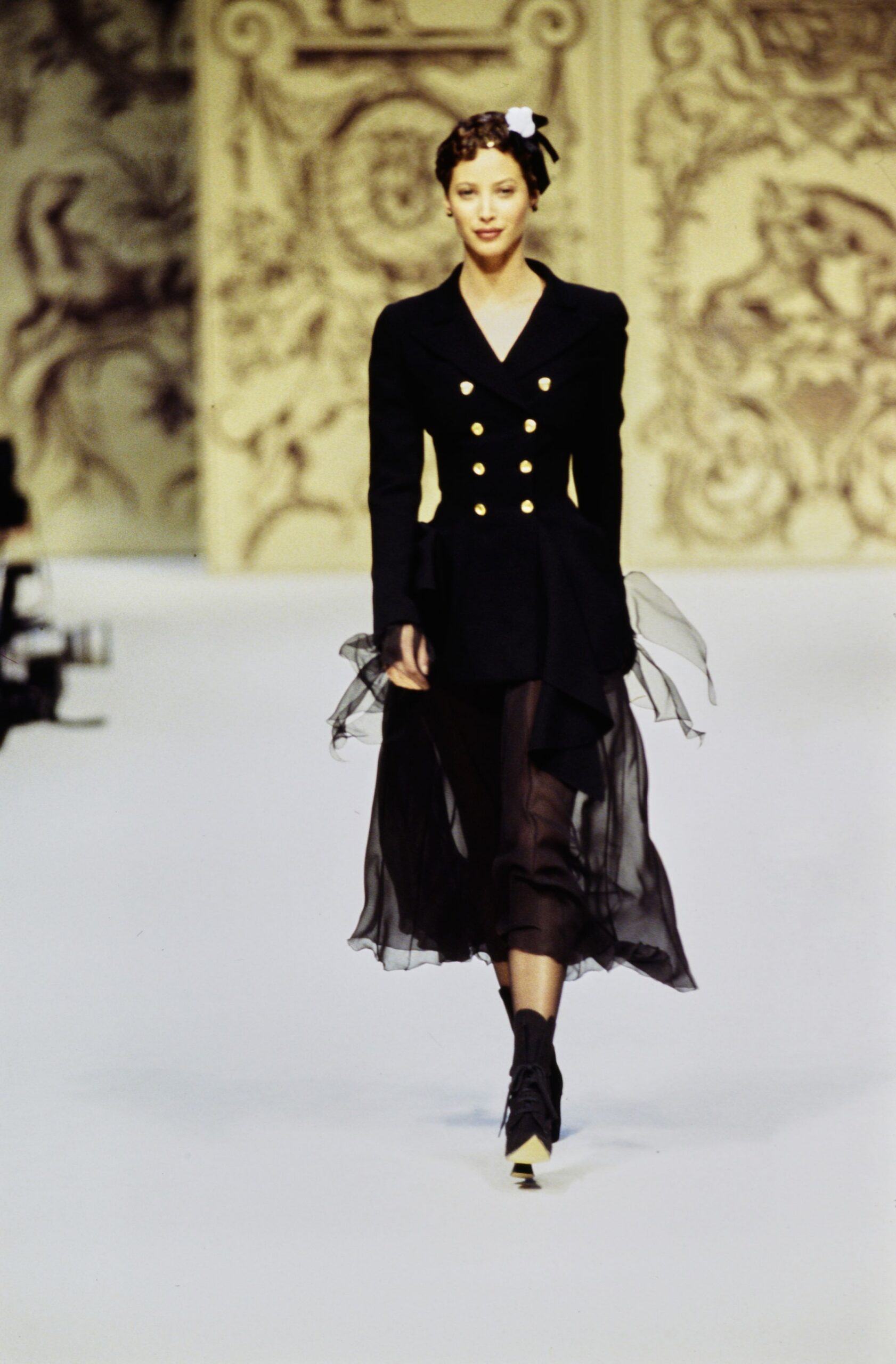 black blazer and skirt ensemble