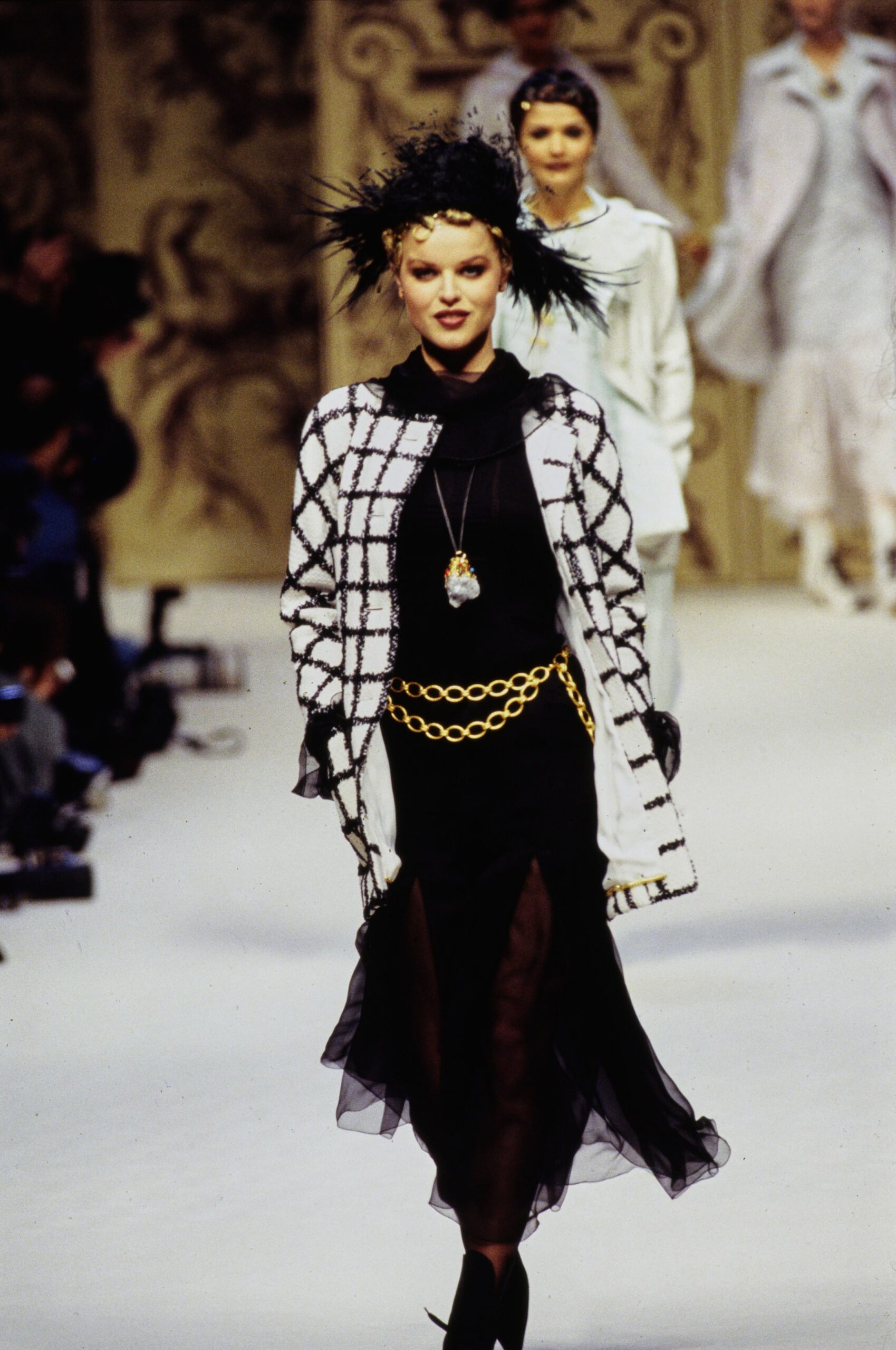 black silk fitted dress with jacket