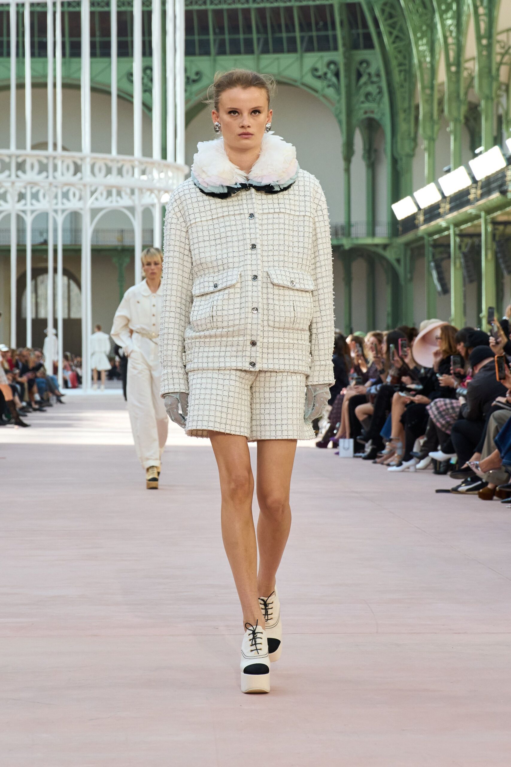 white cotton jacket with shorts