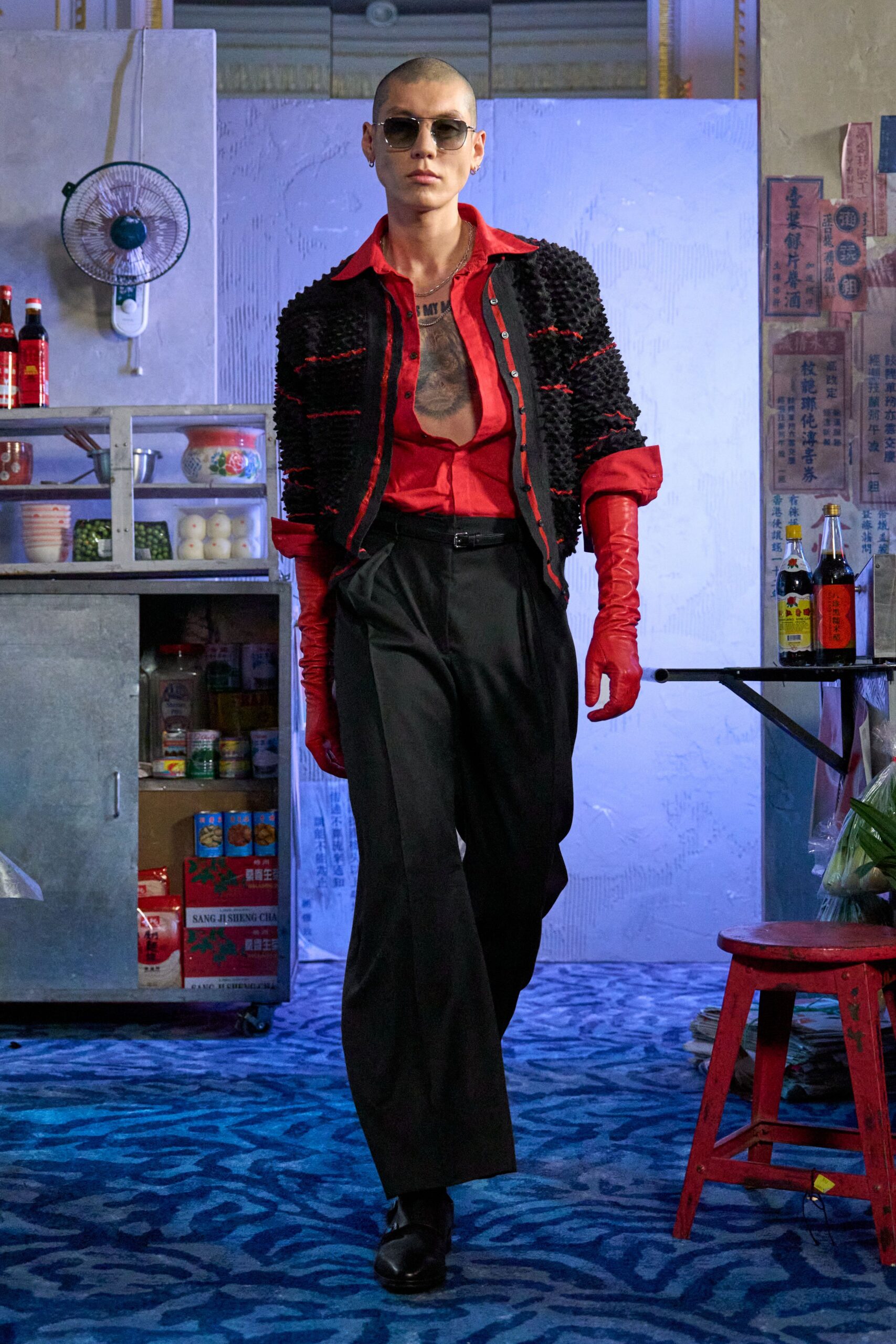 black and red fitted jacket