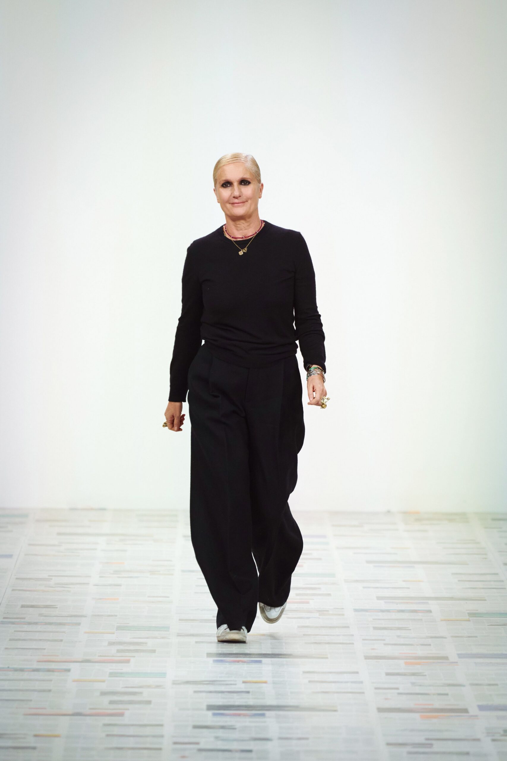 black fitted top with relaxed pants