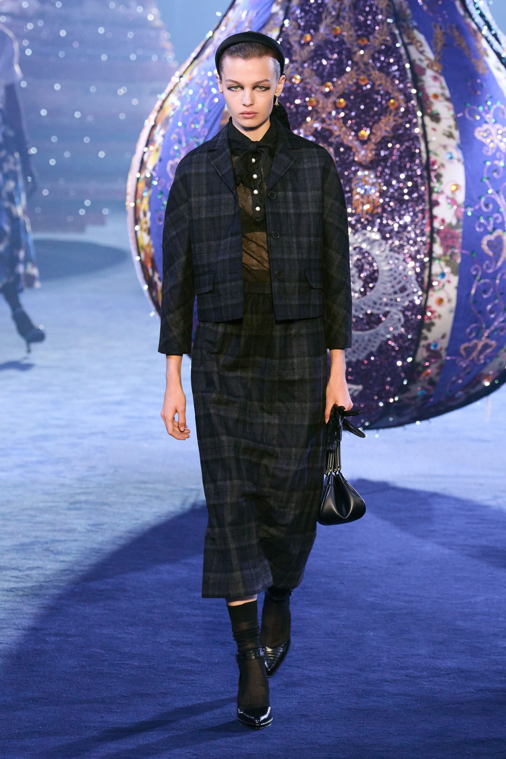 black checked jacket and dress