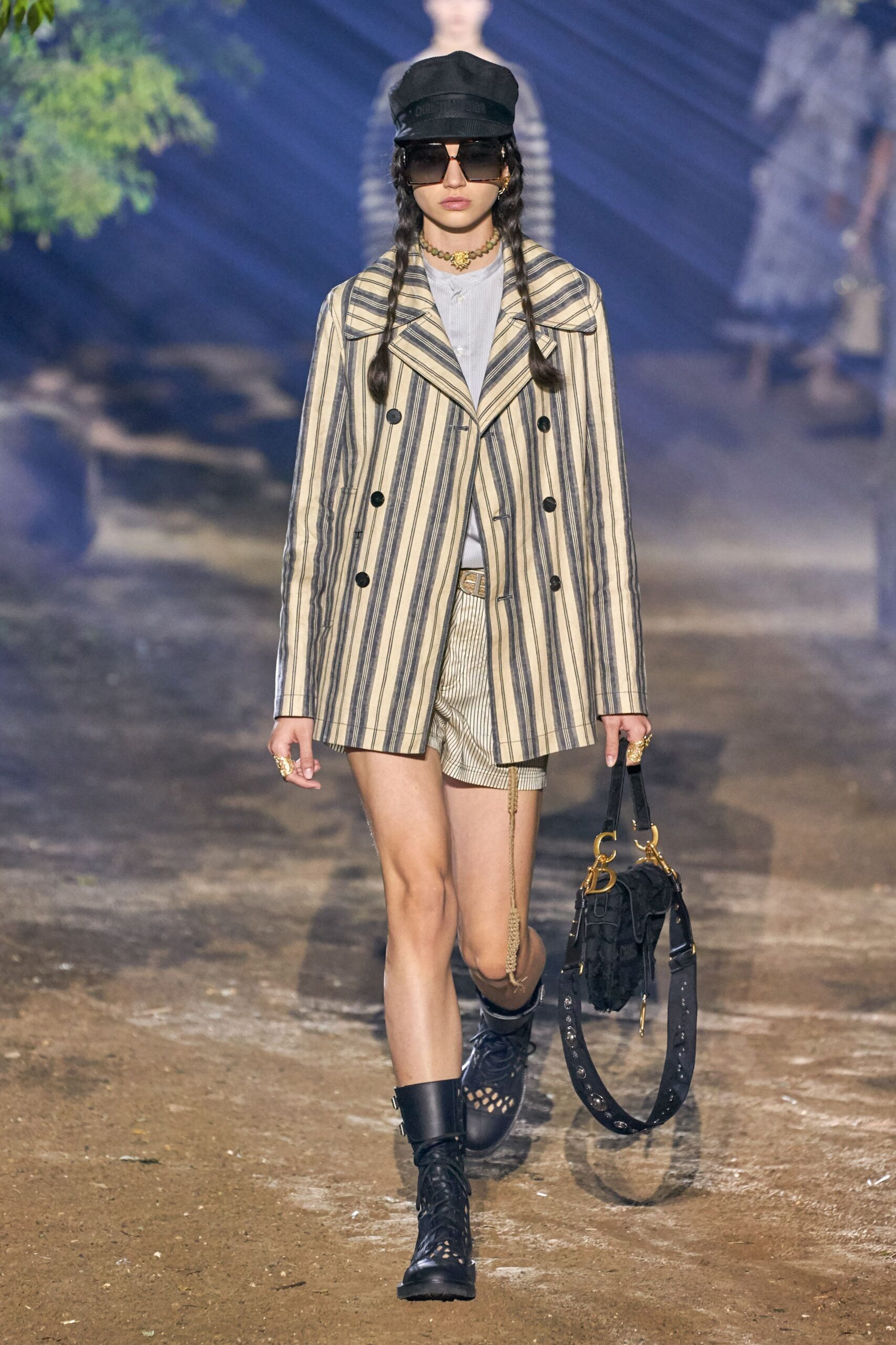 striped jacket with shorts
