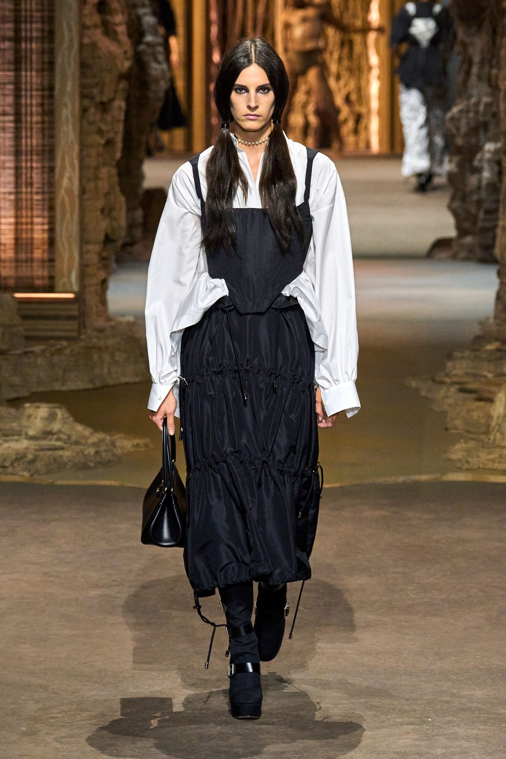 black leather bag