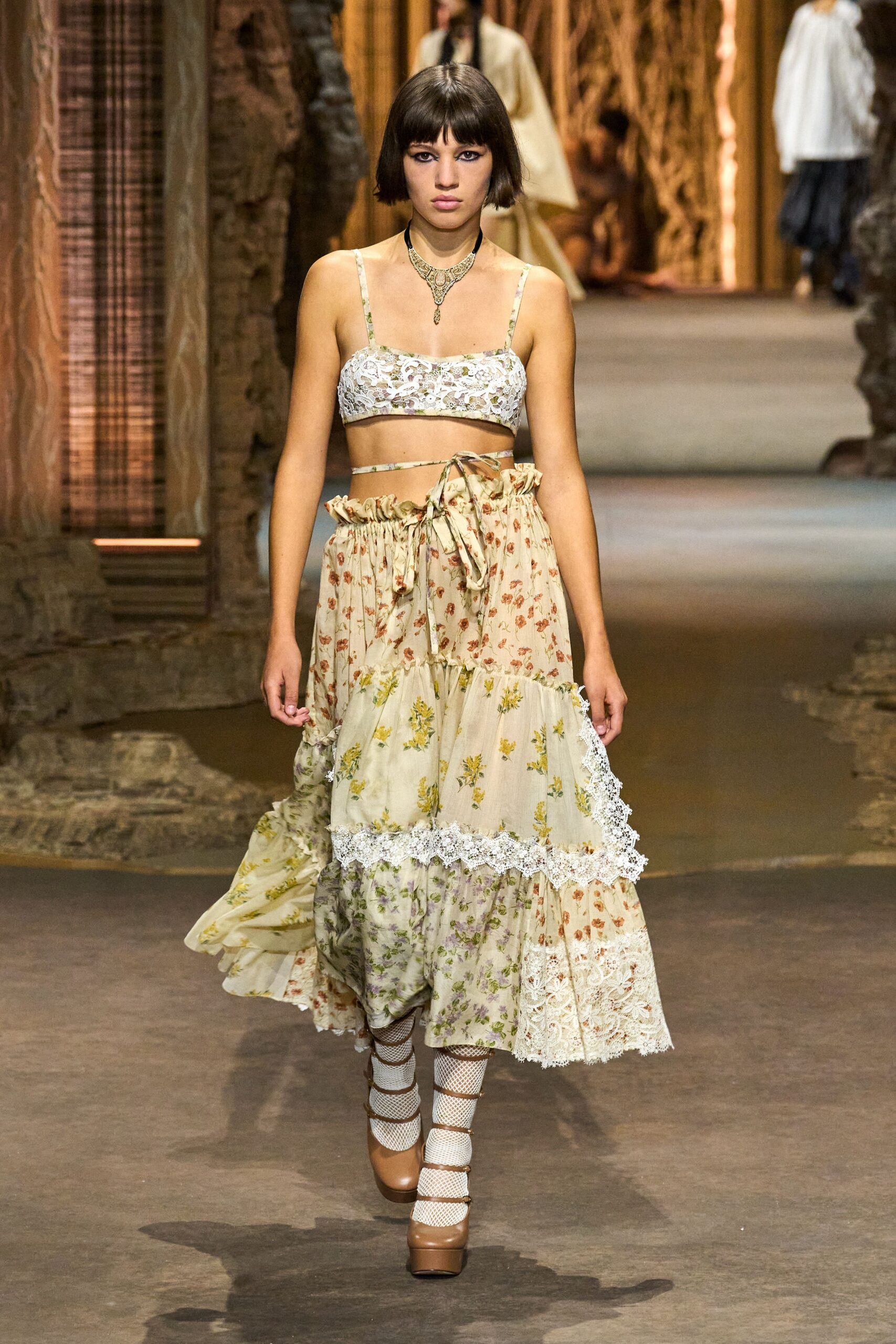 white cotton sleeveless v-neck fitted floral embroidered crop-top