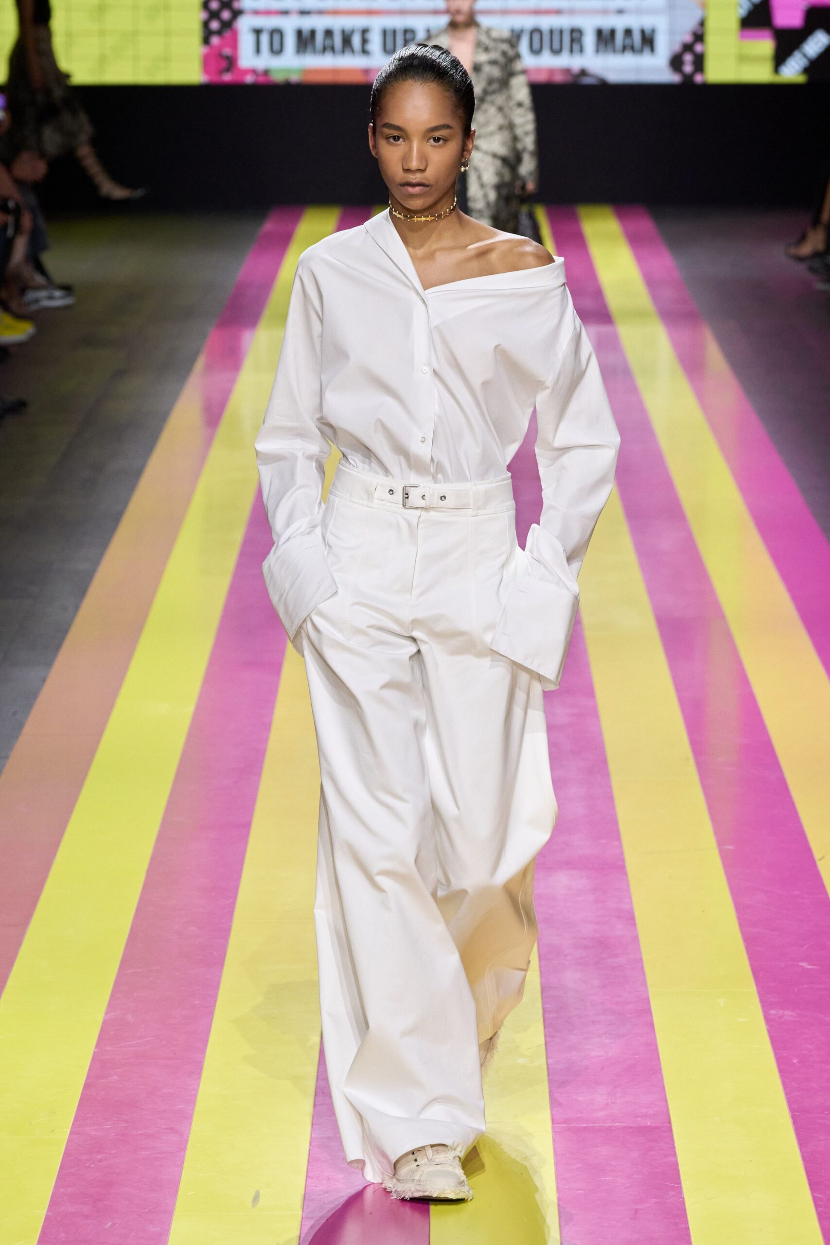 white relaxed shirt and pants
