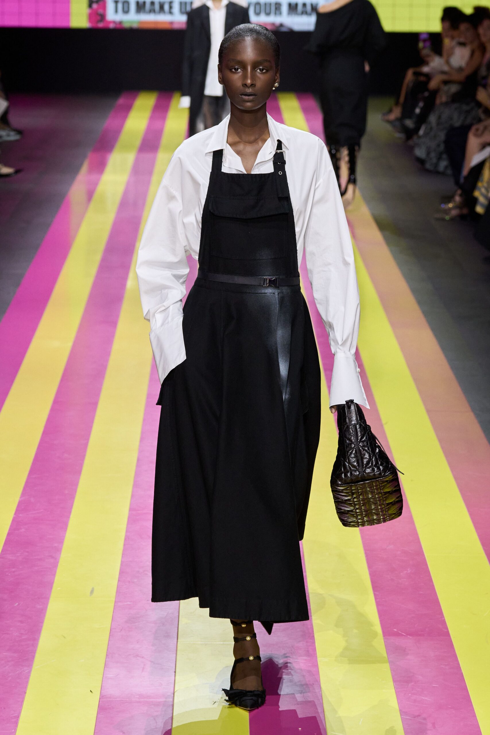 black midi dress with bag