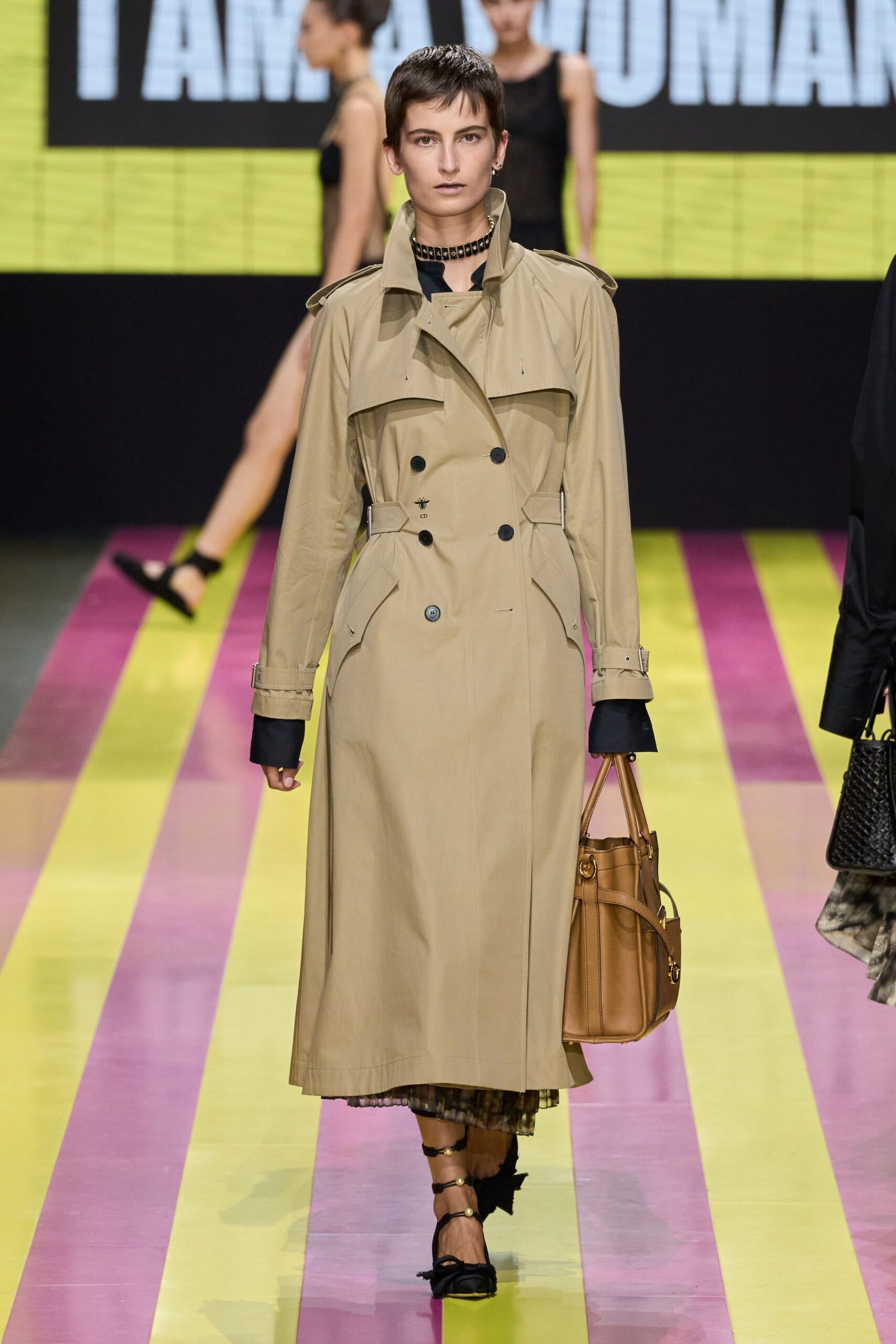 beige structured trench coat