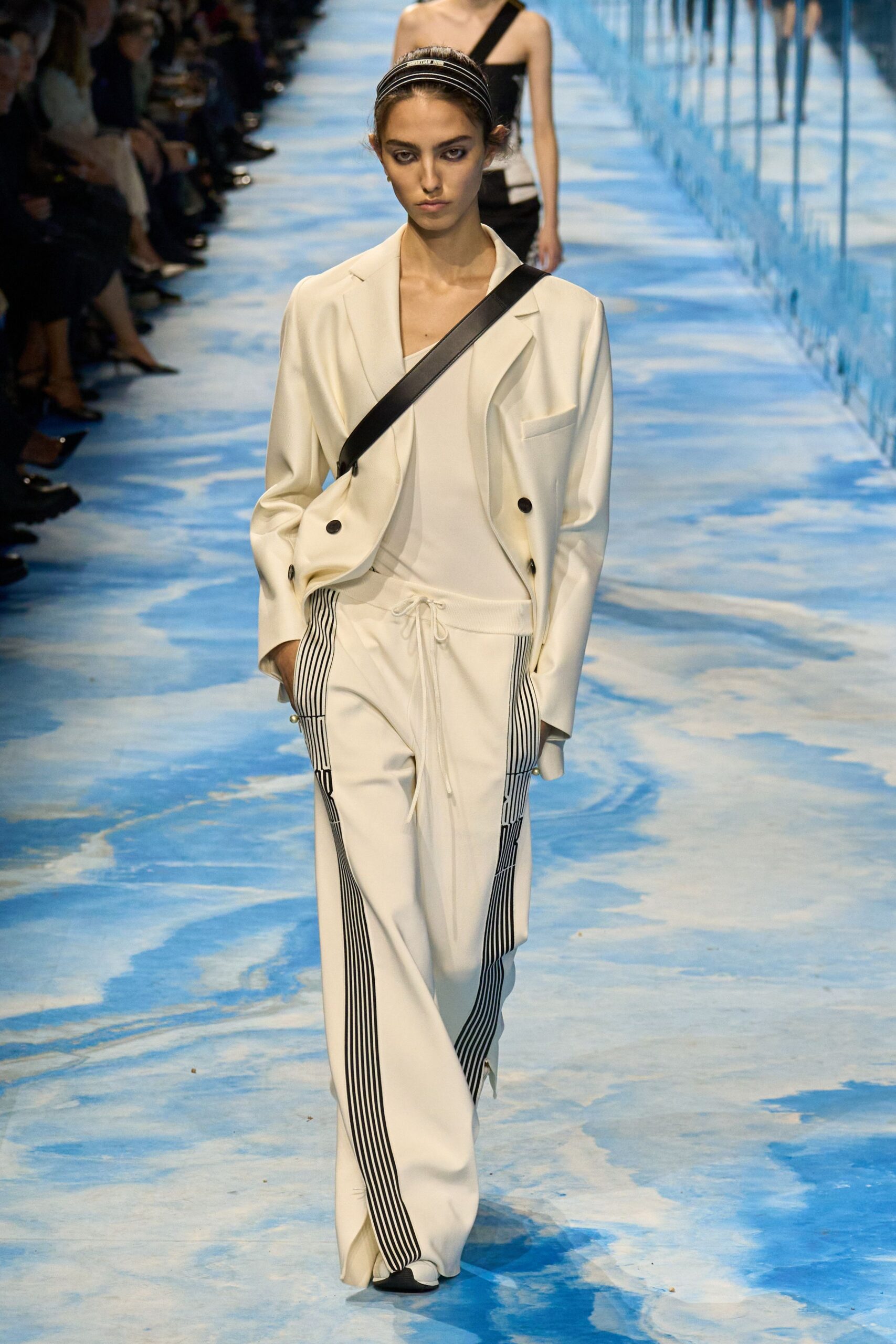 white tailored blazer with relaxed pants