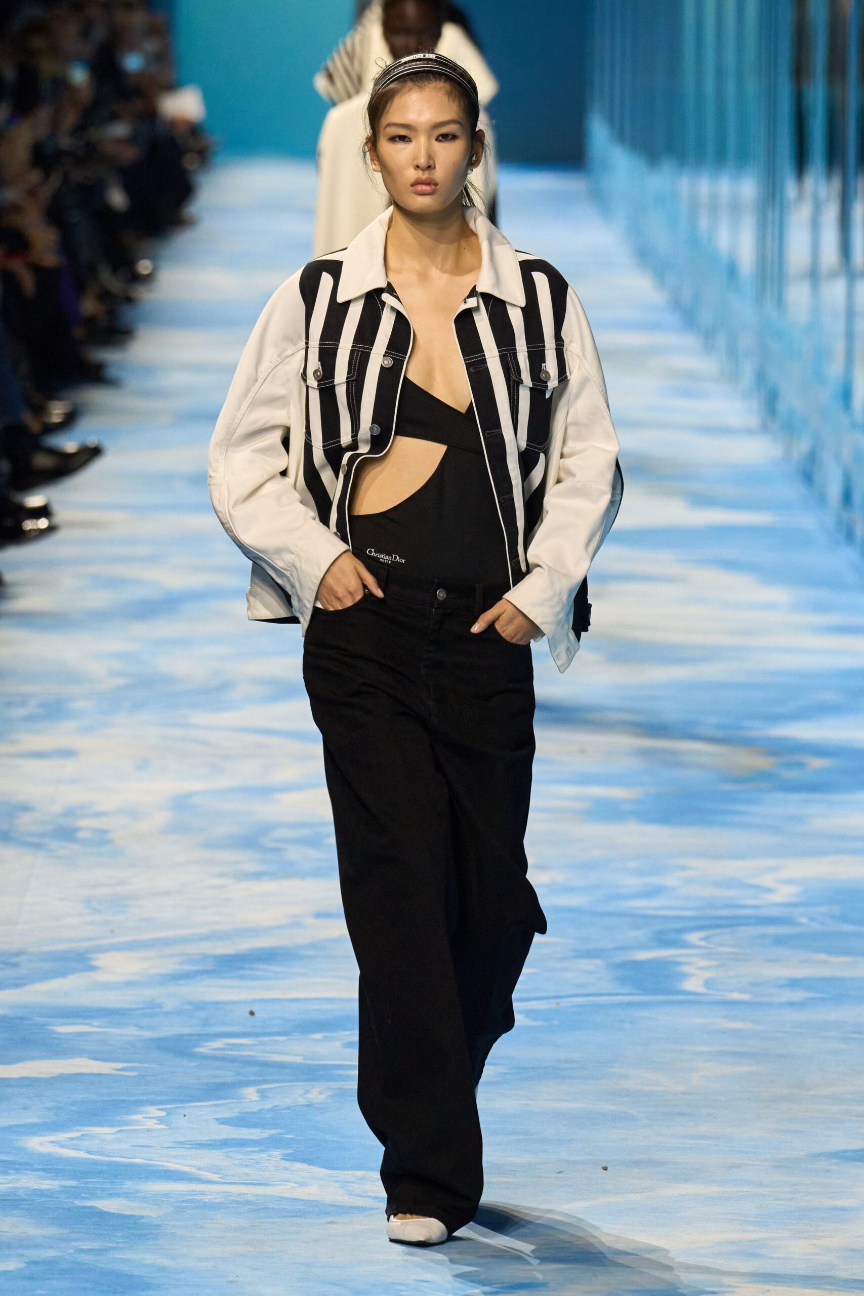 black and white fashion ensemble