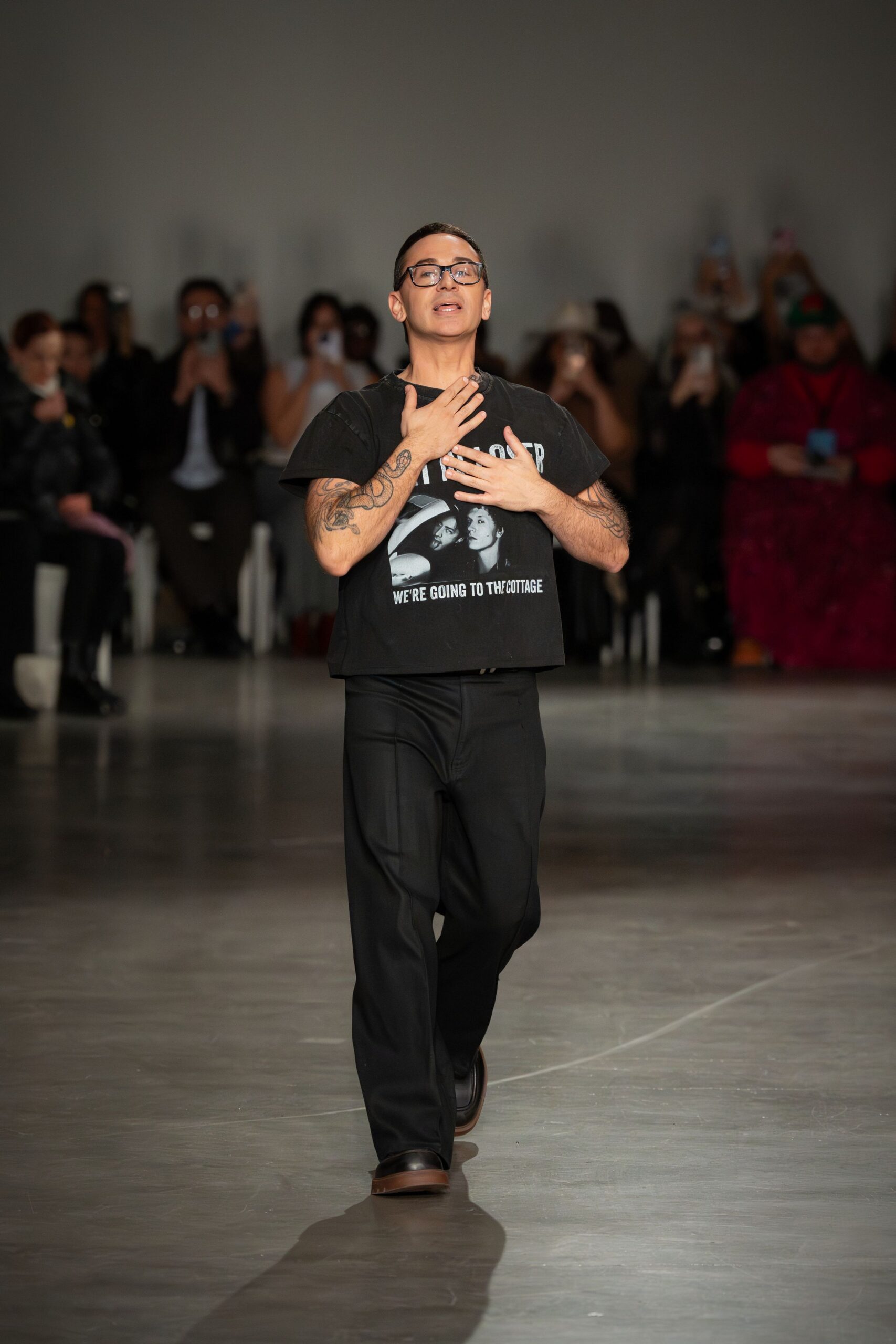 black t-shirt and pants