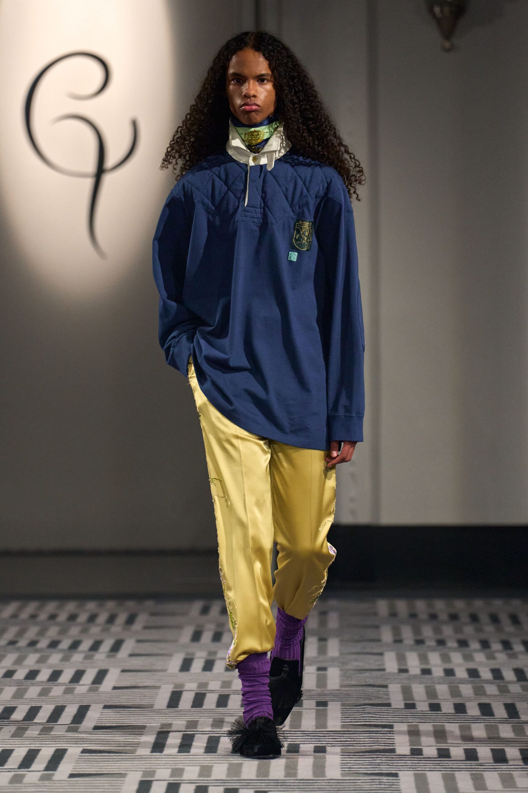 yellow satin fitted zippered shiny pants