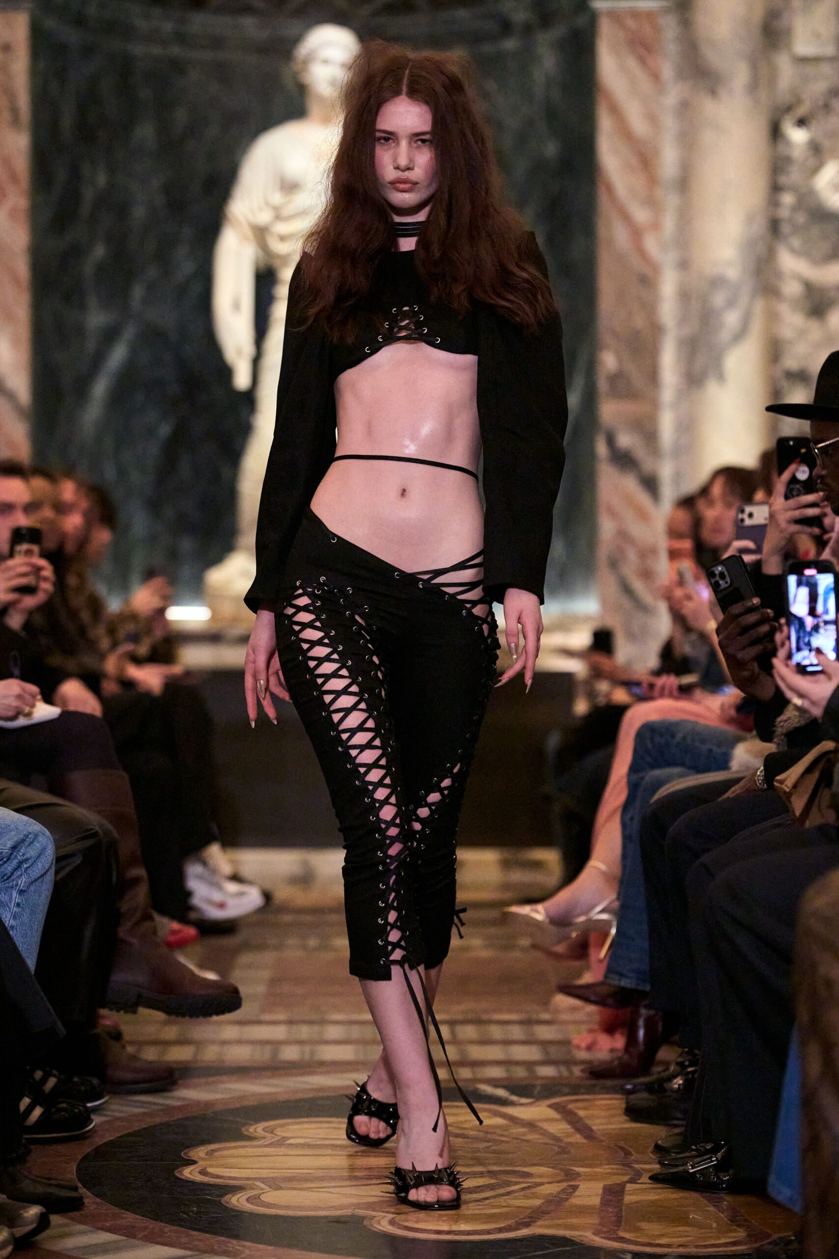 black fitted jacket and pants