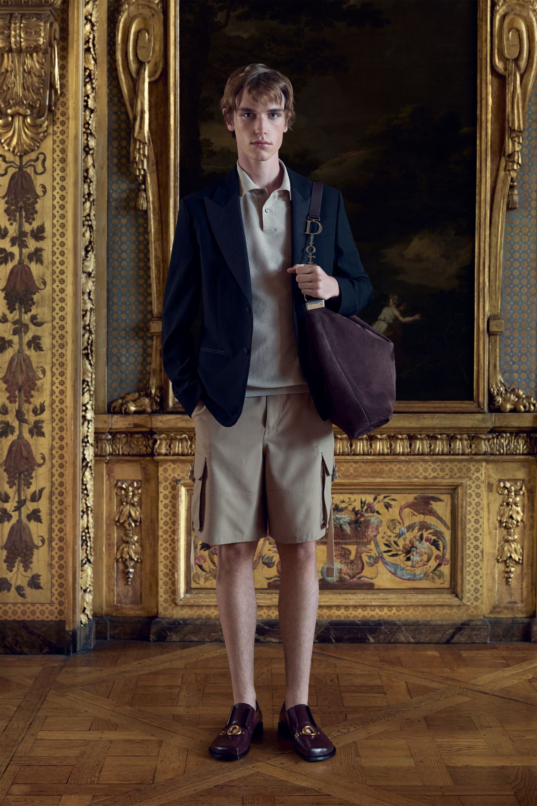 beige cotton relaxed pockets shorts