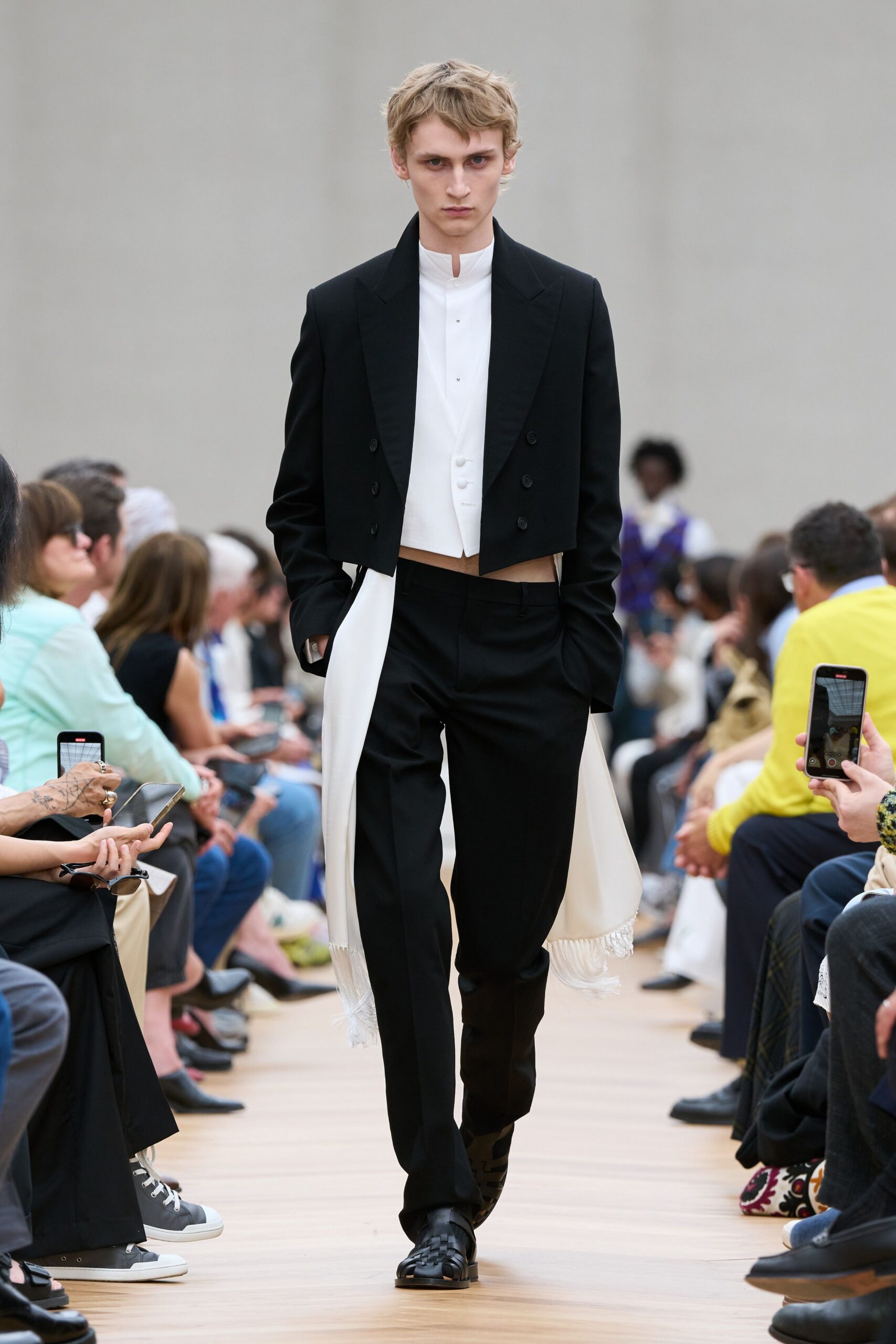 black wool slim straight-leg pants