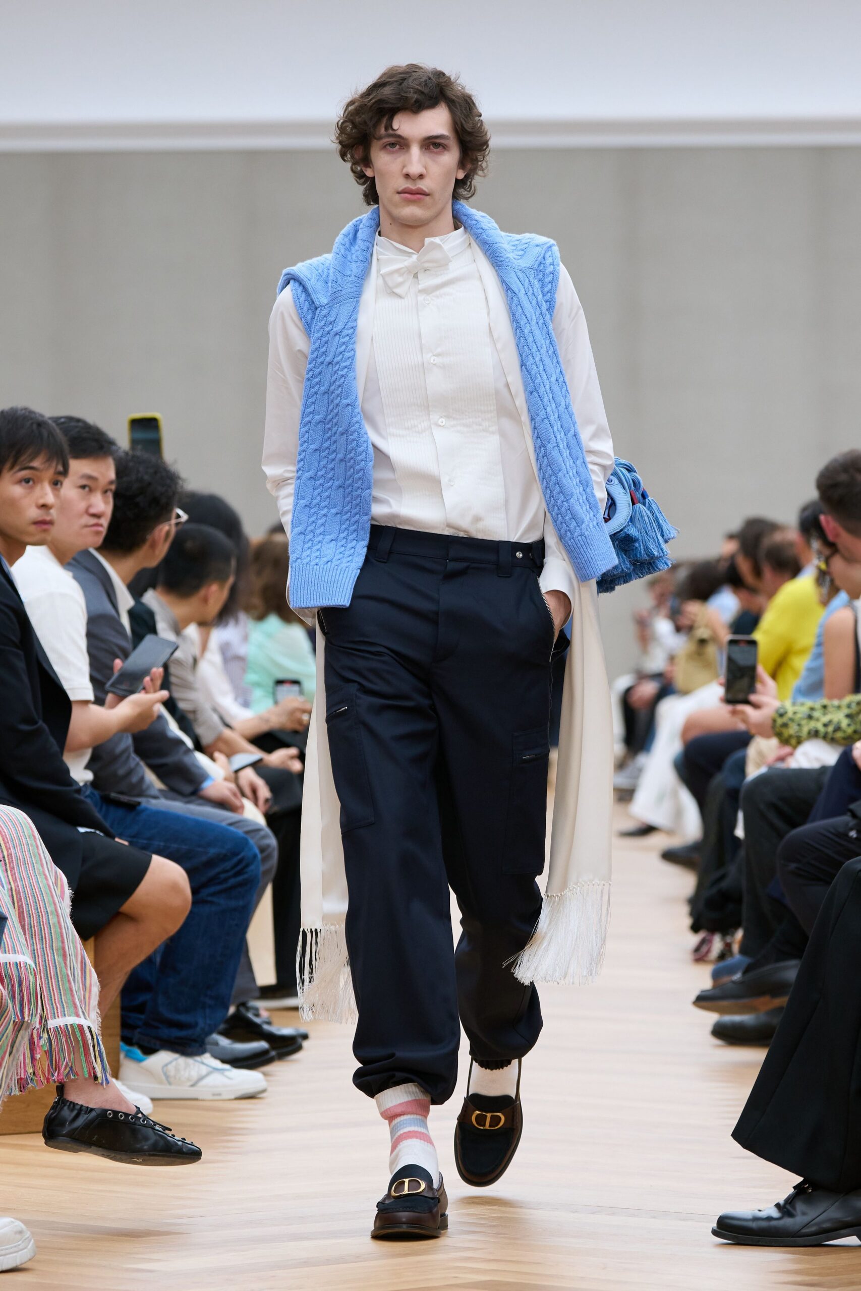 blue cotton sleeveless fitted sweater